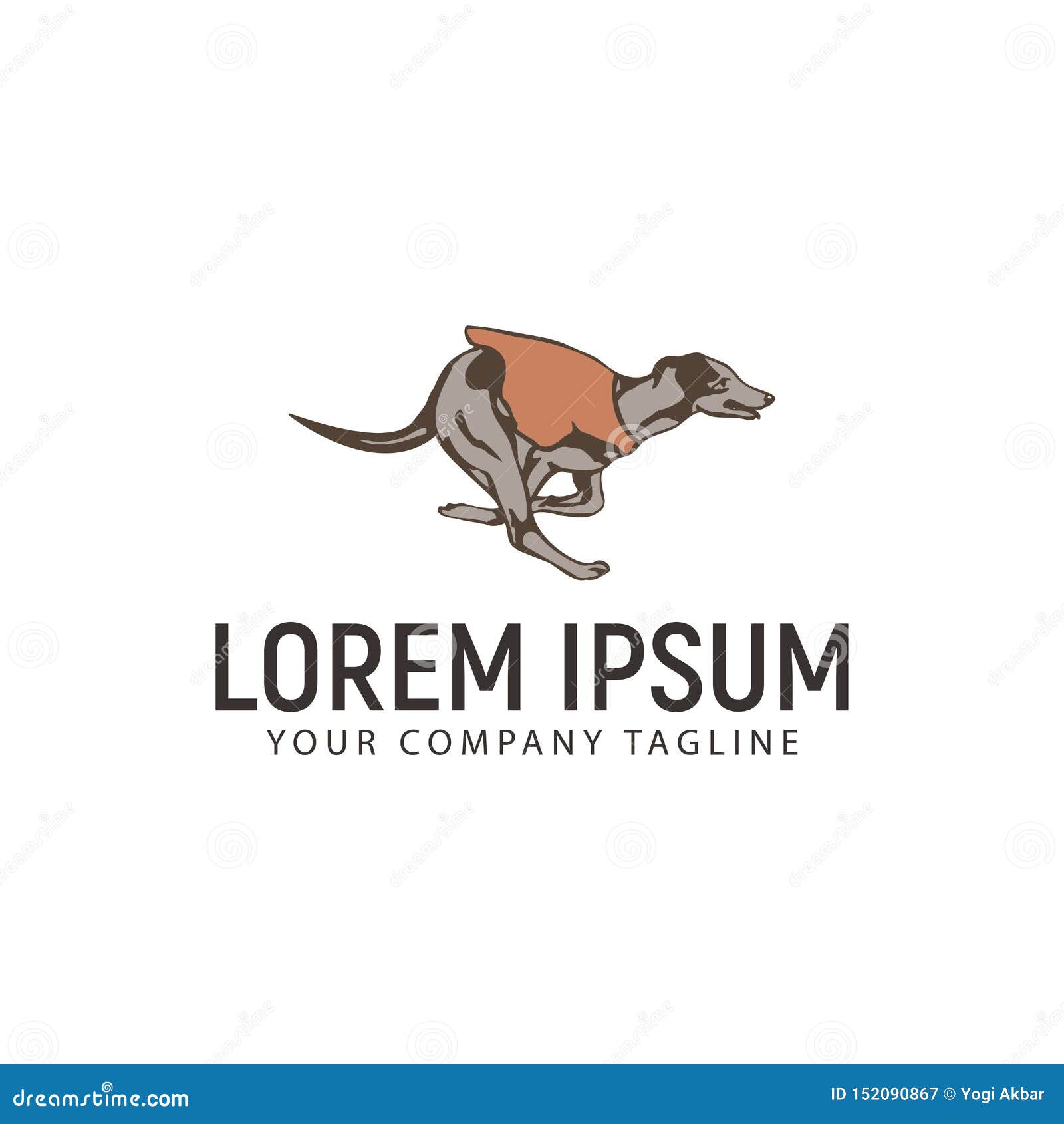 Run Dog Logo. Pet Dog Logo Design Concept Template Stock Vector