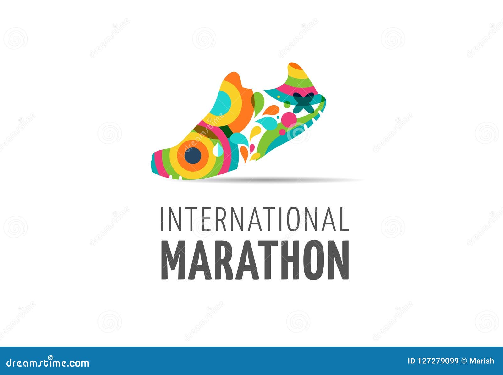 run icon, , marathon poster and logo