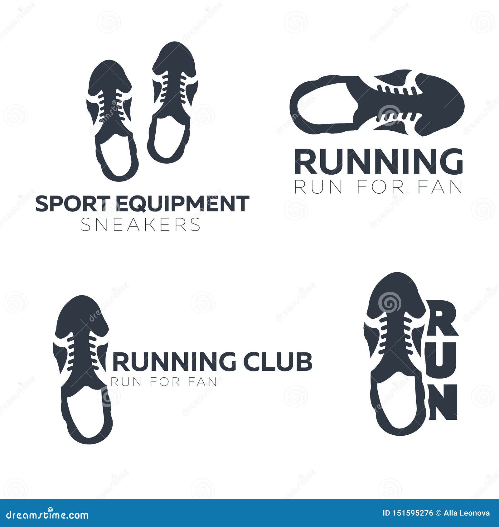 Run Marathon. Set of Sport or Running Club Logos with Sneakers. Stock ...