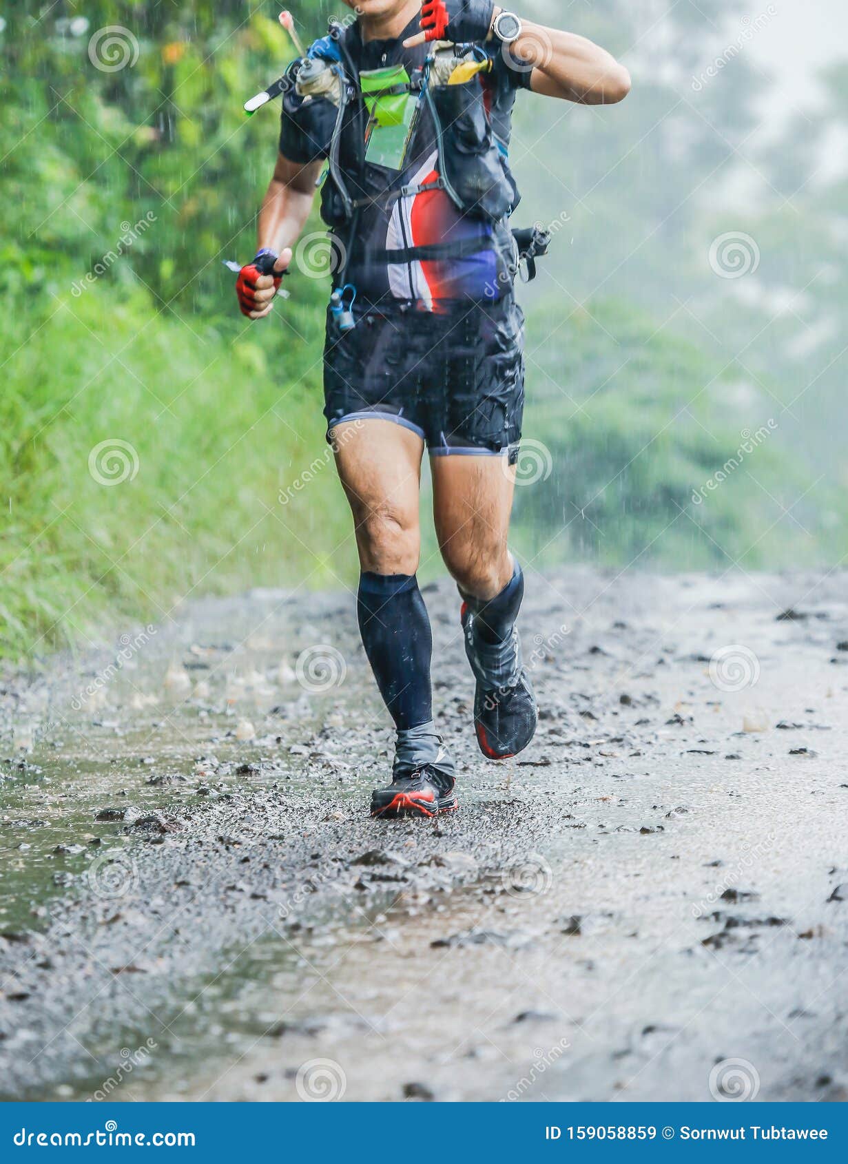 trail running in rain