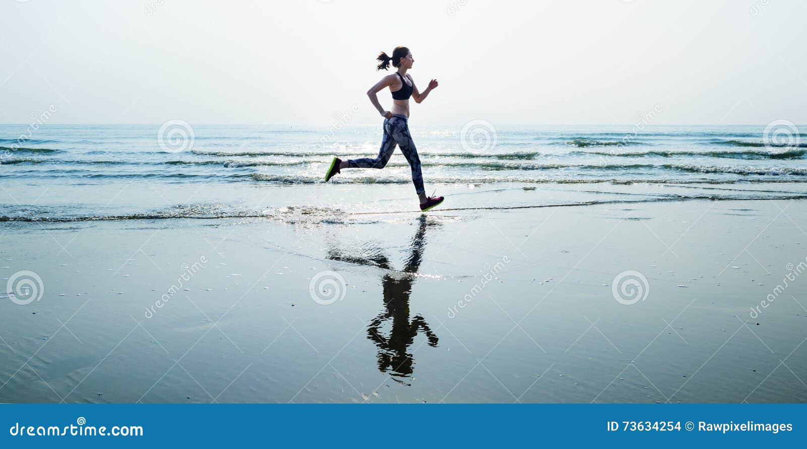 run sea sand sport sprint relax exercise beach concept