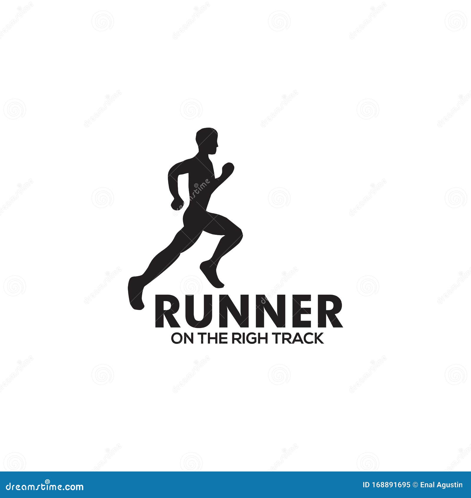 Runner Logo Design with Simple Sytle Template Stock Vector ...