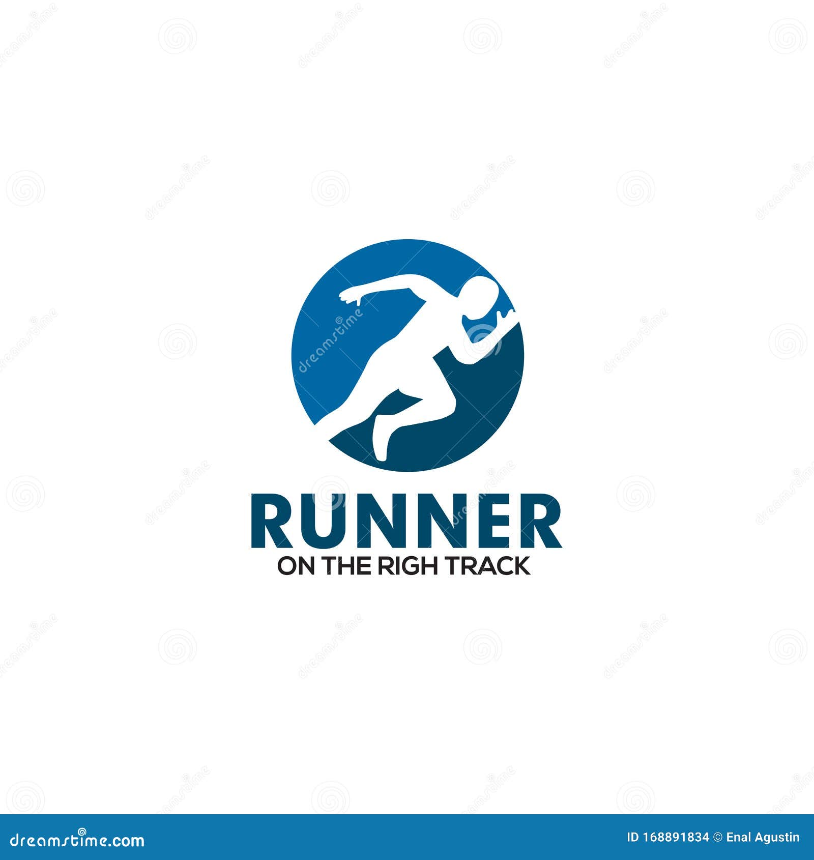 Runner Logo Design with Simple Sytle Template Stock Vector ...