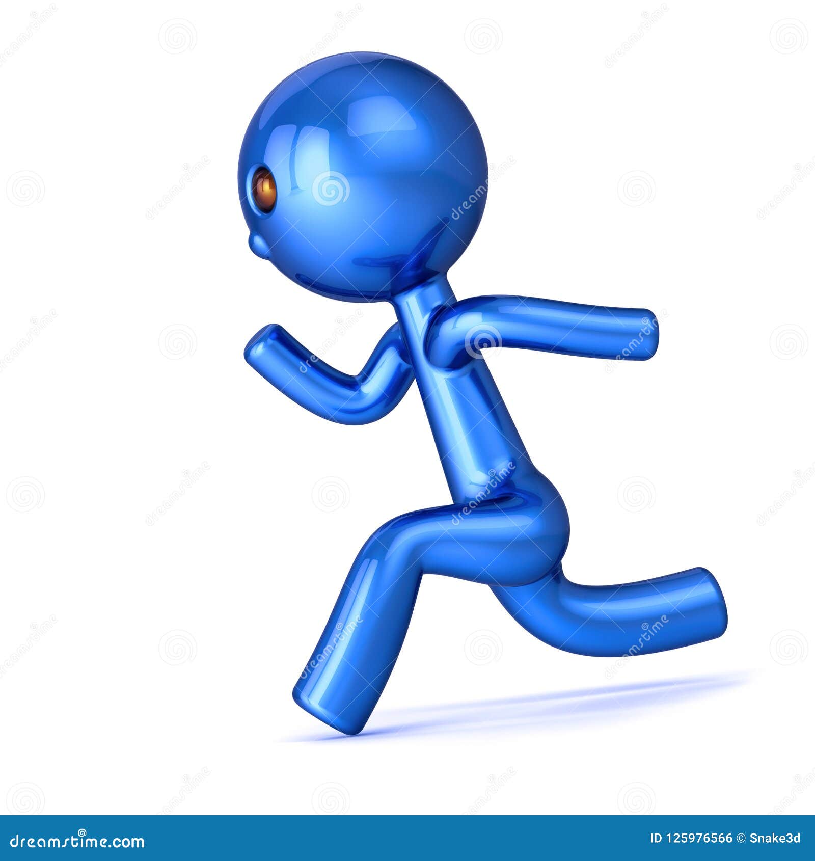 Runner Cartoon Character Blue Man Stylized Stock Illustration -  Illustration of fast, body: 125976566