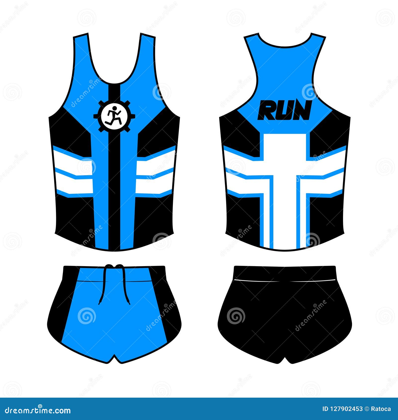 Runner clothes design stock vector. Illustration of front 127902453