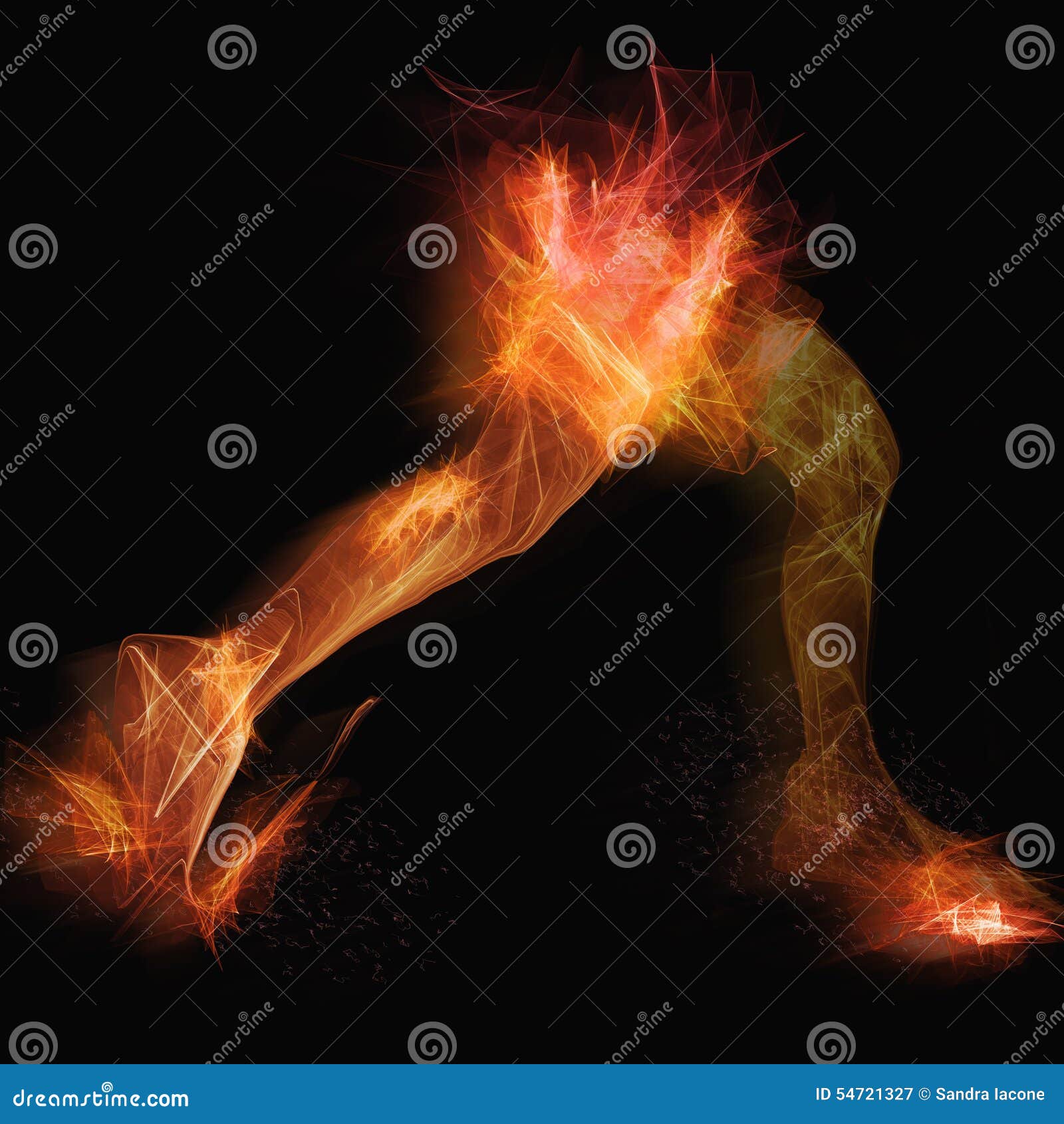 Runner fire stock illustration. Illustration of health 54721327