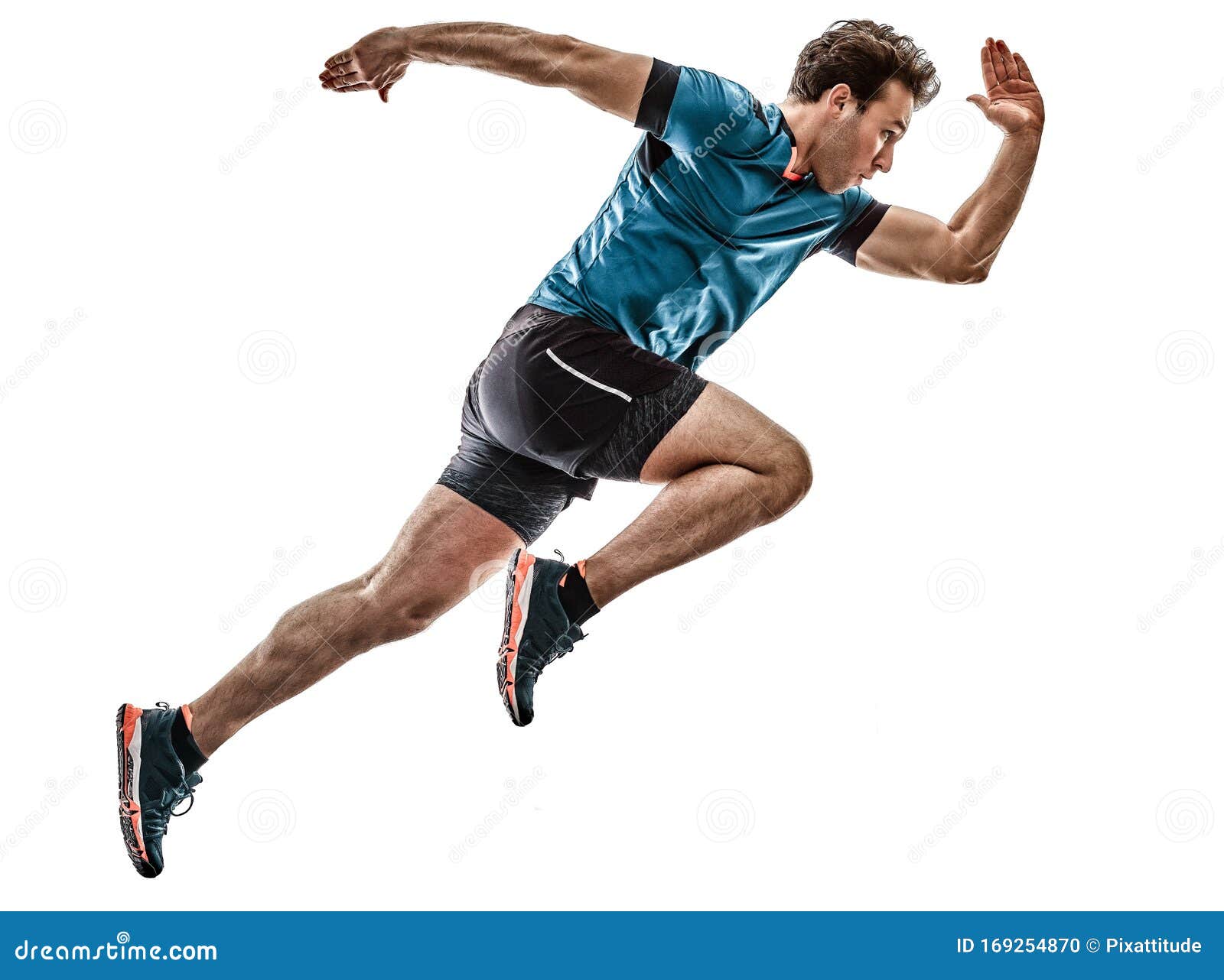 Runner Running Jogger Jogger Young Man Isolated White Background Stock  Photo - Image of young, athletics: 169254870