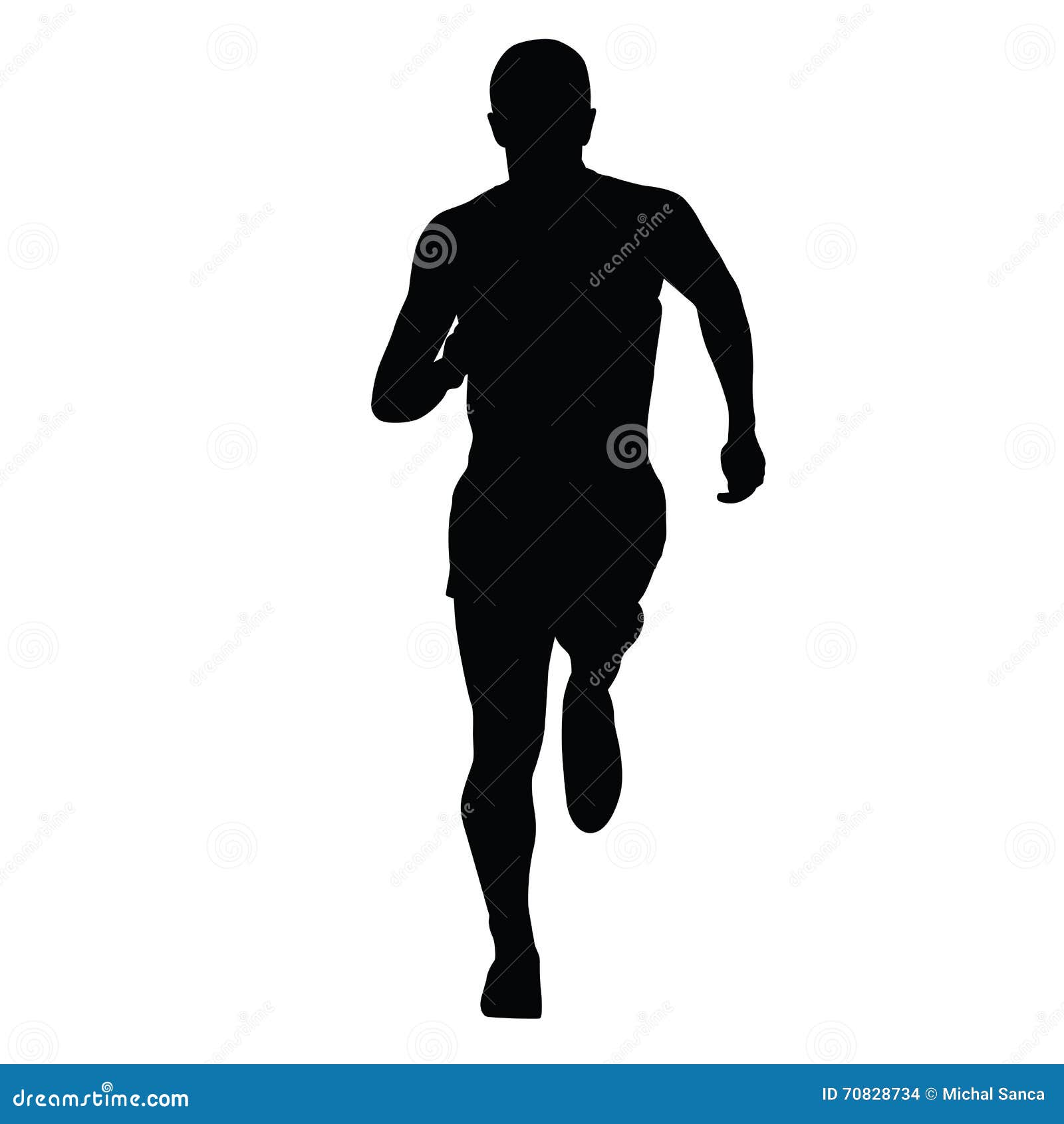 Runner Vector Silhouette, Isolated Running Man Stock Vector - Image