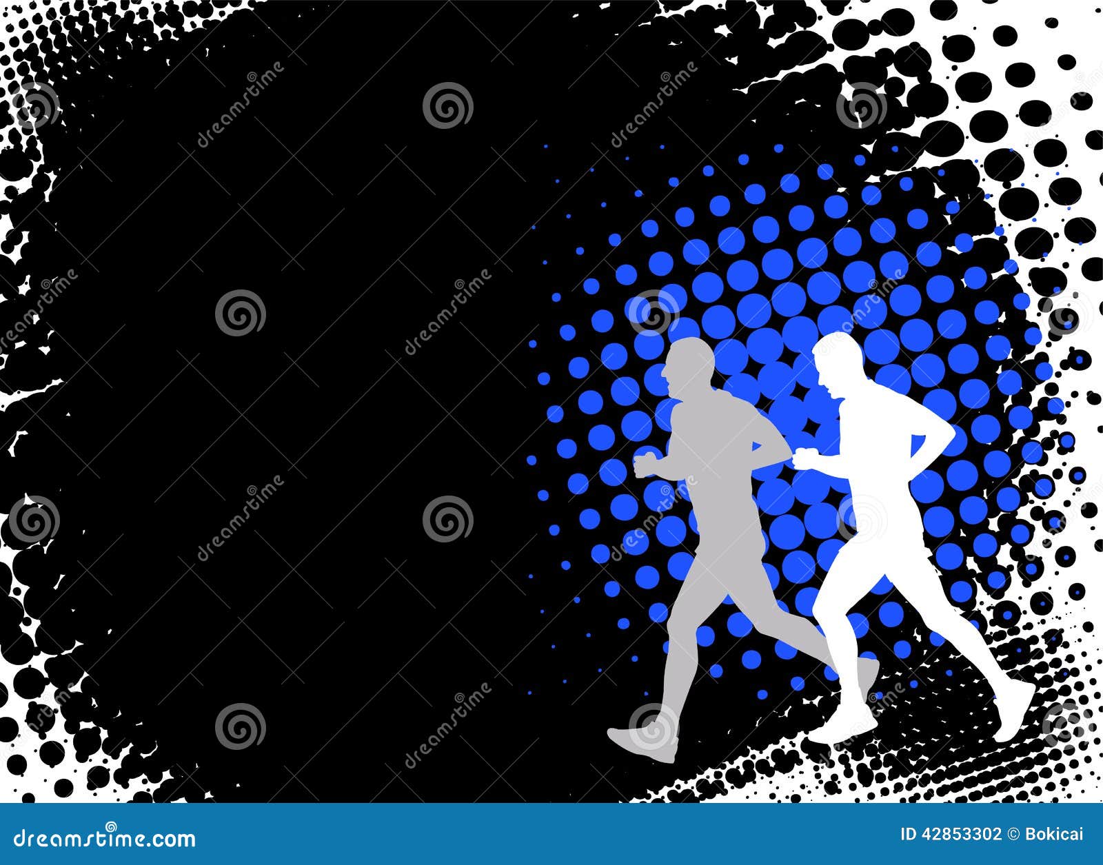 Runners On The Abstract Background Stock Vector Illustration Of