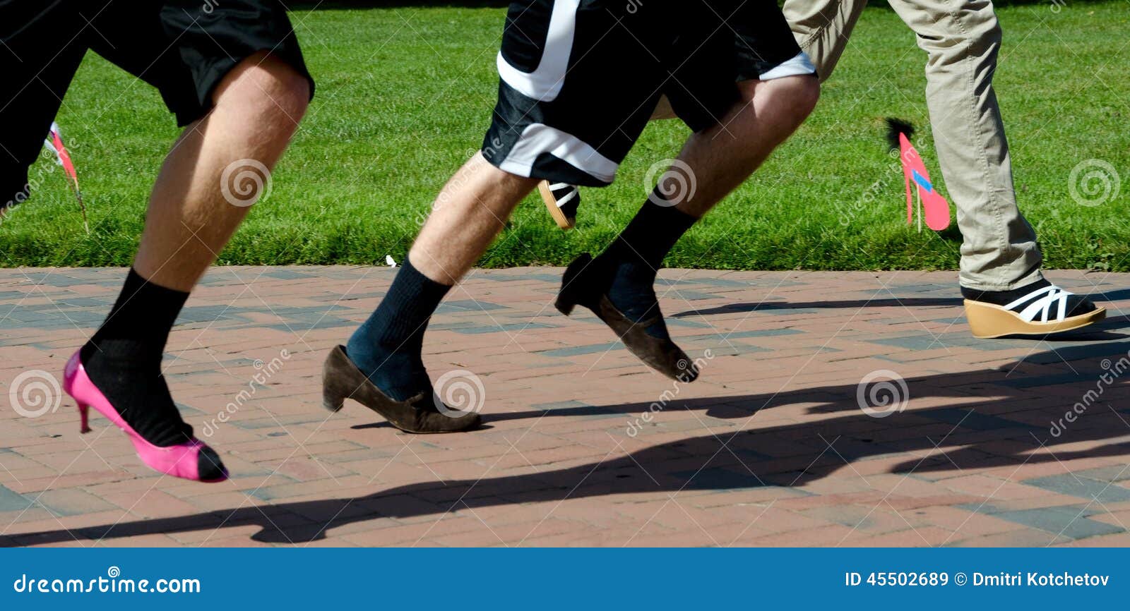 Runners on Heels during Charity Run Stock Image Image of