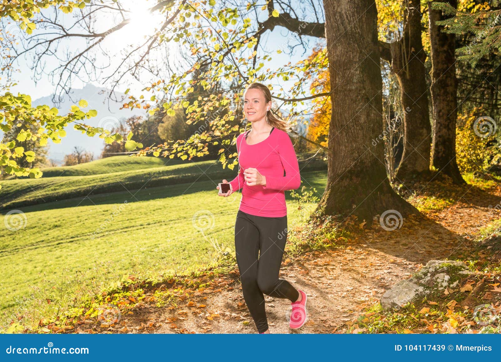 Running through the Autumn Forest Stock Image - Image of finished ...