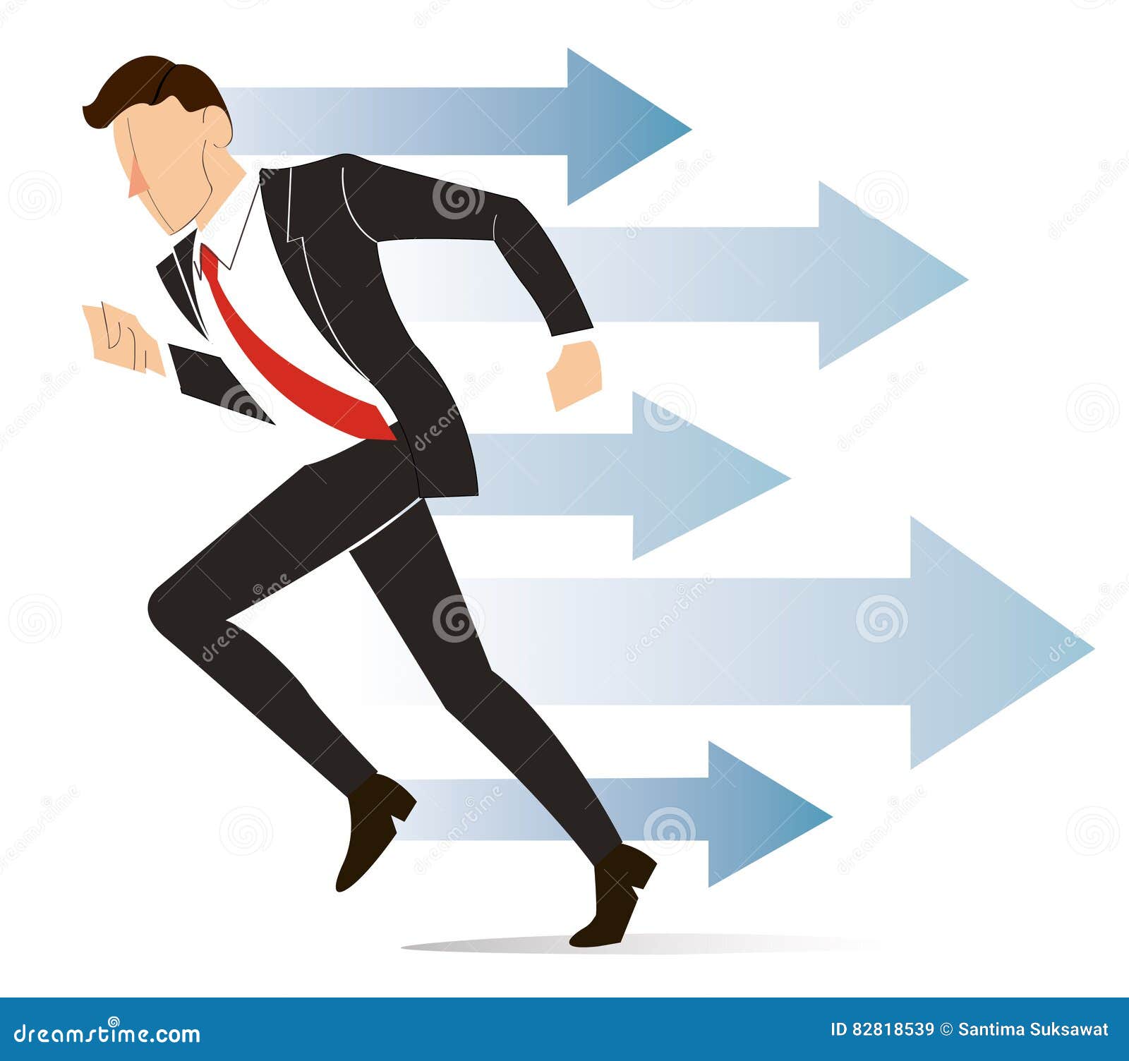 Running Businessman , Reaching Business Concept Vector Illustration