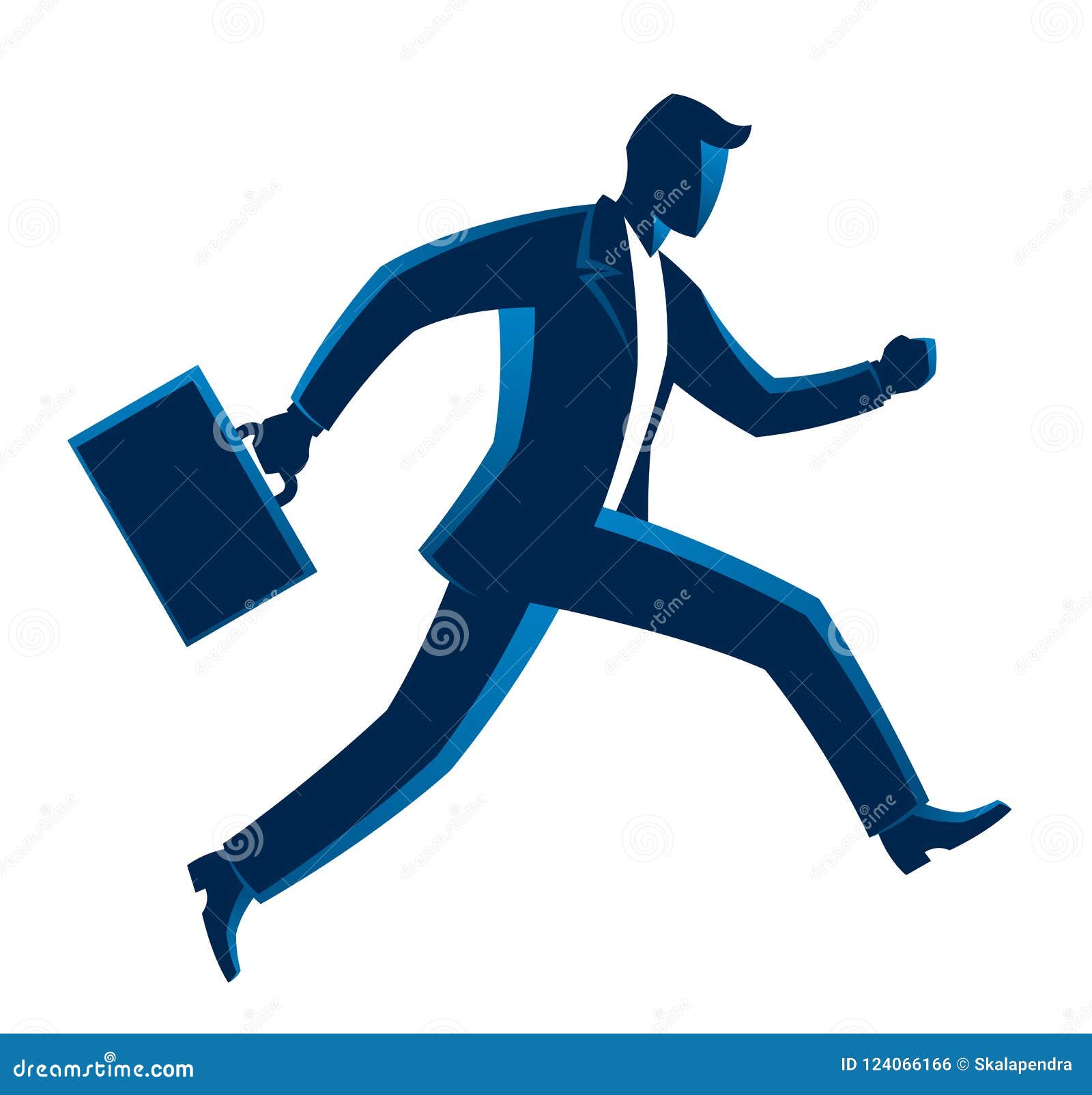 Running businessman stock vector. Illustration of blue - 124066166