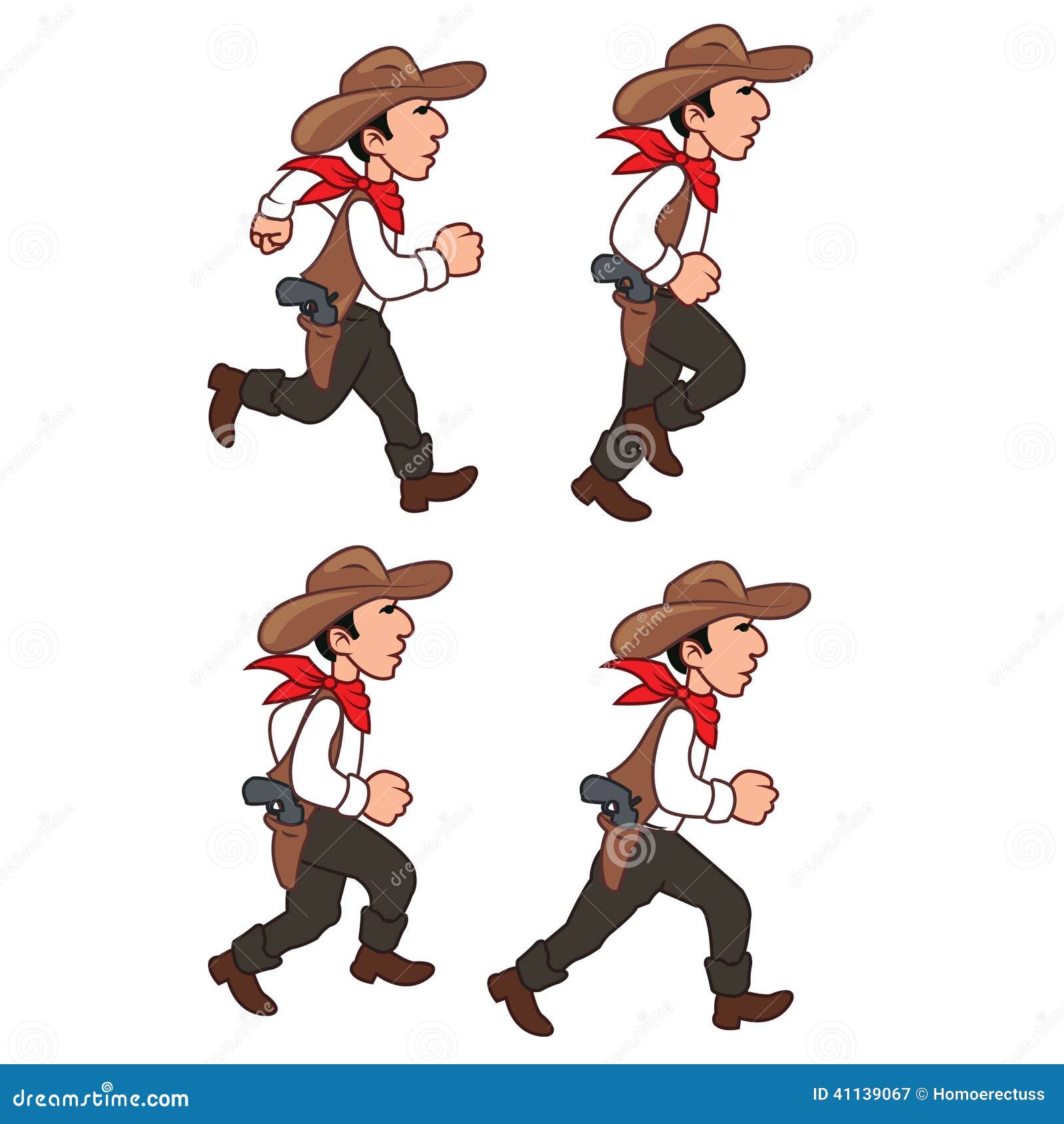 running cowboy clipart