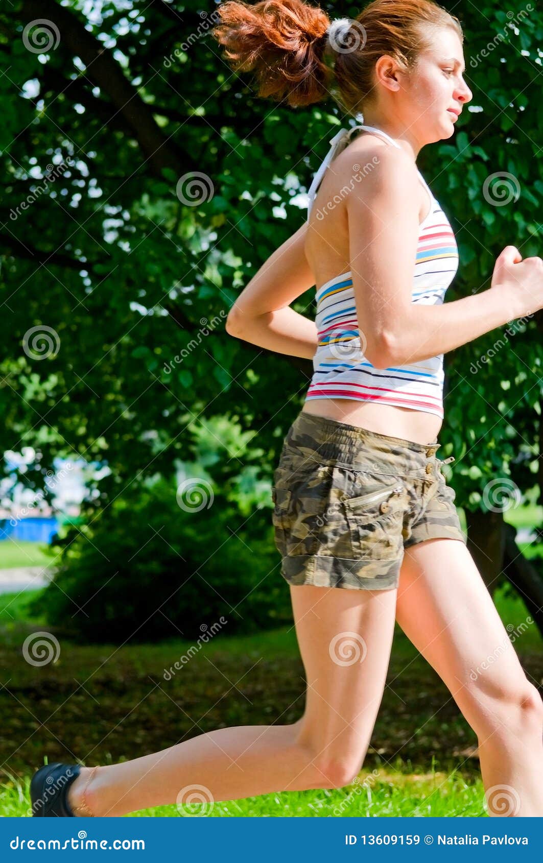 Running girl stock image. Image of caucasian, outdoors - 13609159