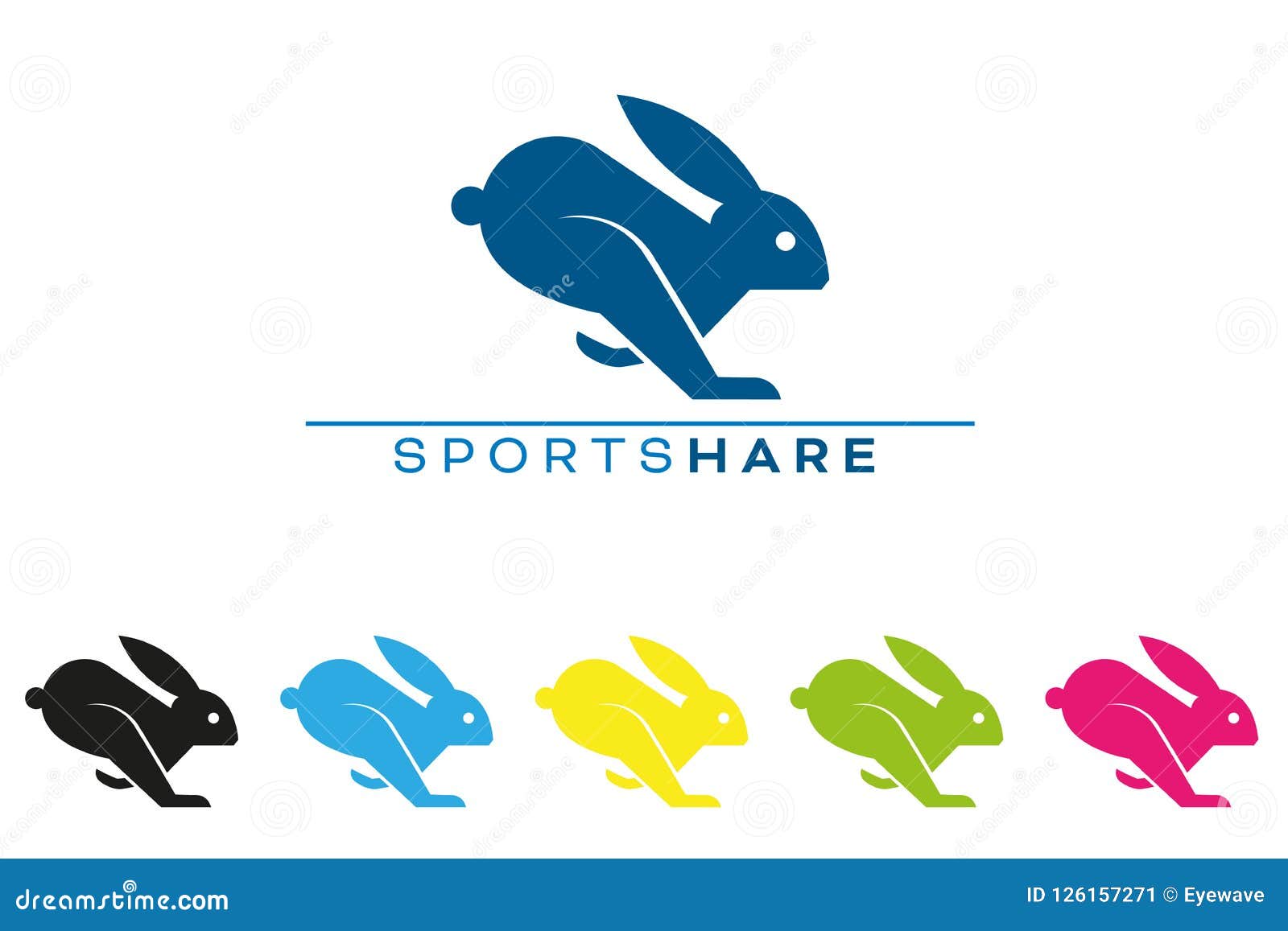 Running Hare or Rabbit Logo Template Stock Vector Illustration of rabbit, racing 126157271