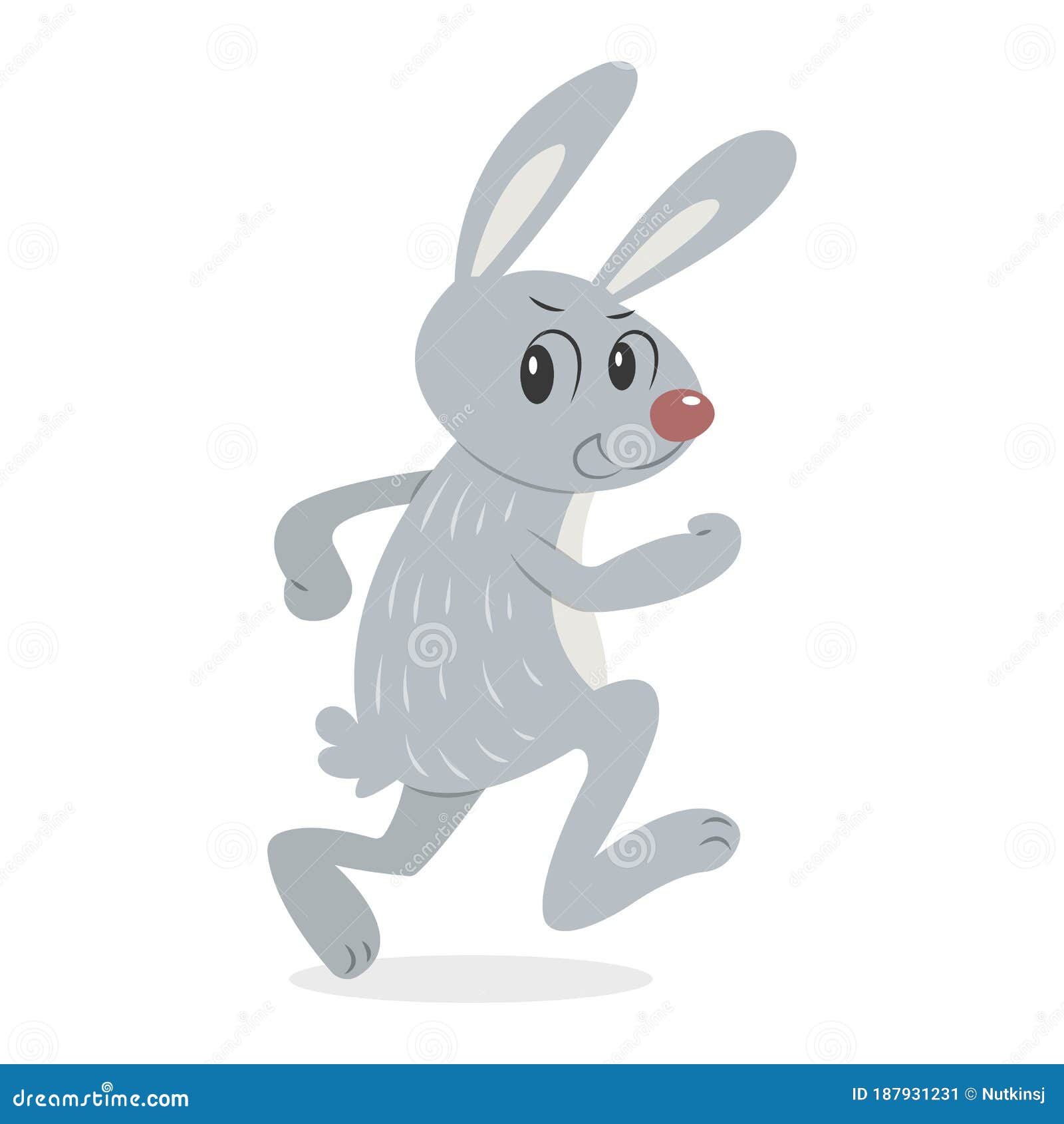 Running Rabbit stock vector. Illustration of cartoon - 187931231