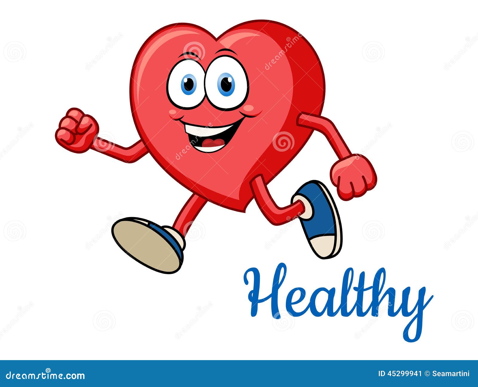 Running Healthy Red Heart Character Stock Vector ...