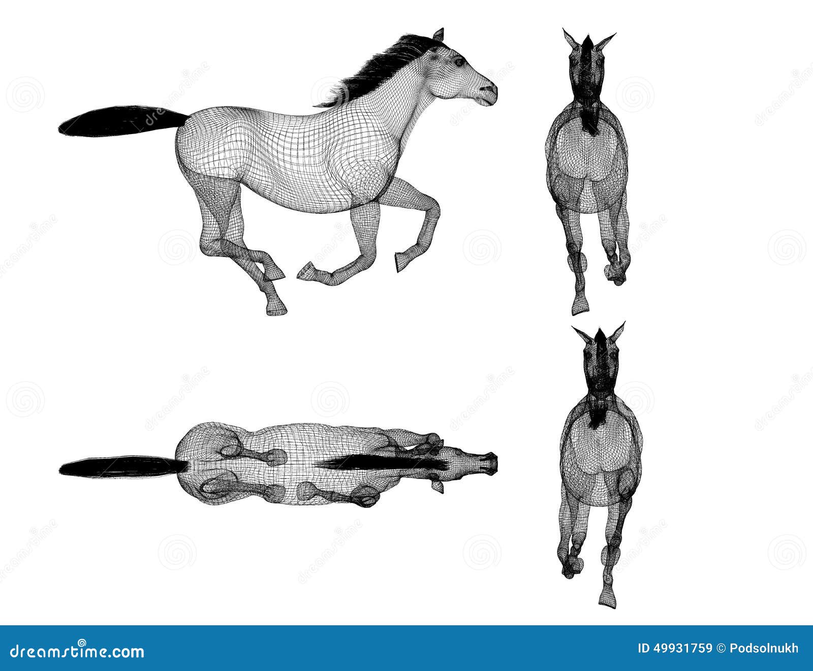 Running Horse stock illustration. Illustration of strength 49931759