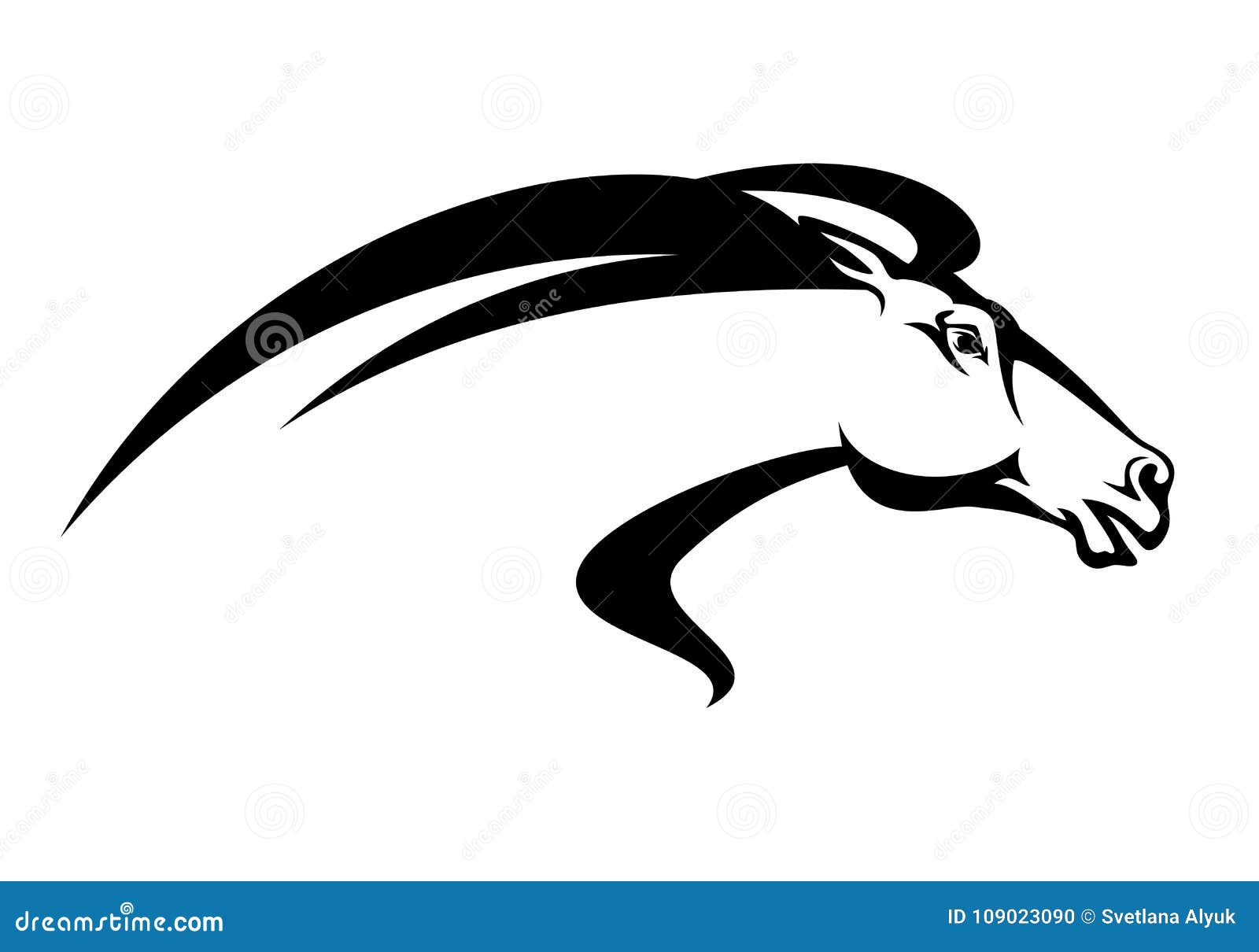 Running Horse Head Black Vector Design Stock Vector Illustration of