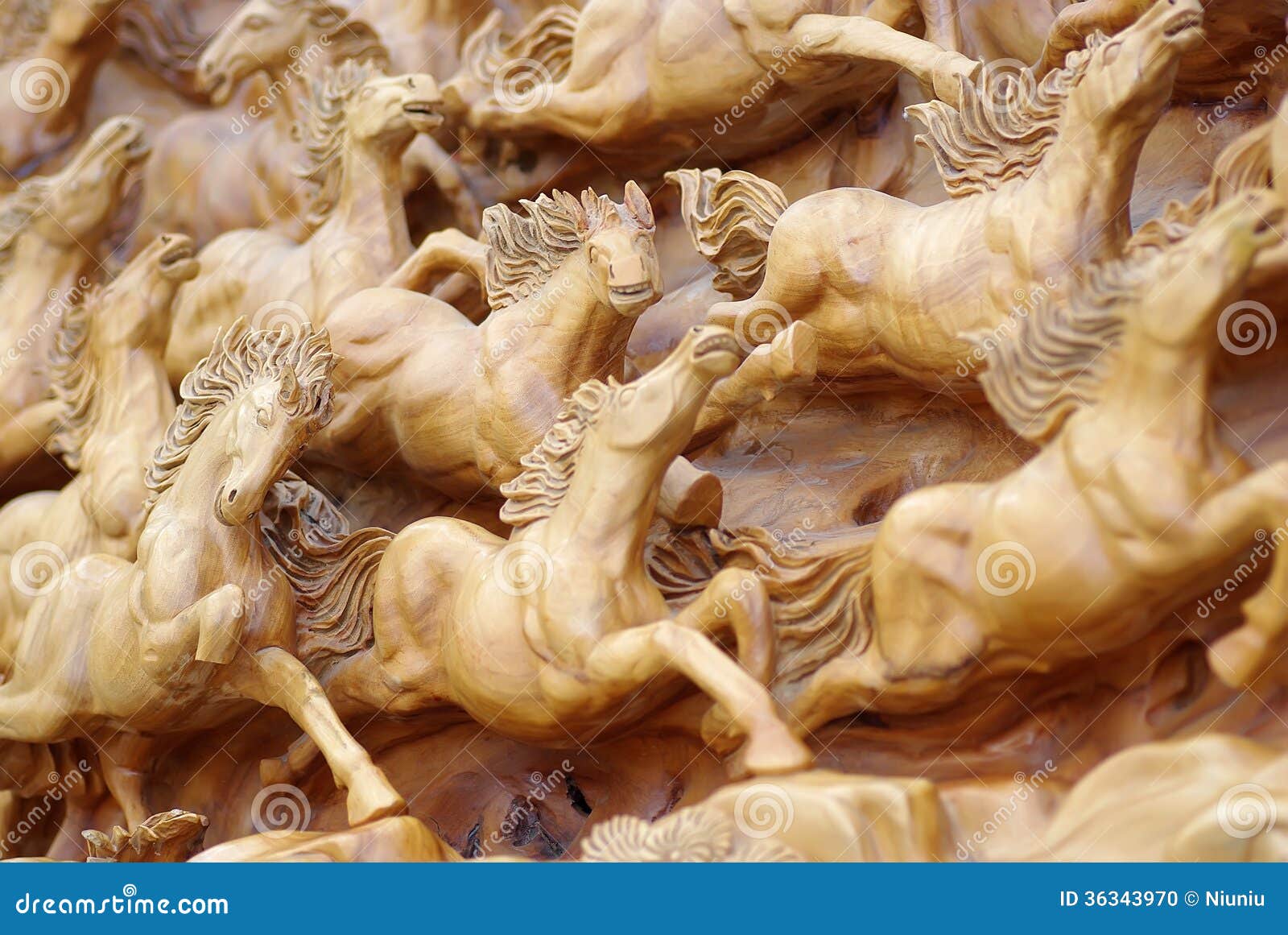 Running Horse Wood Carving