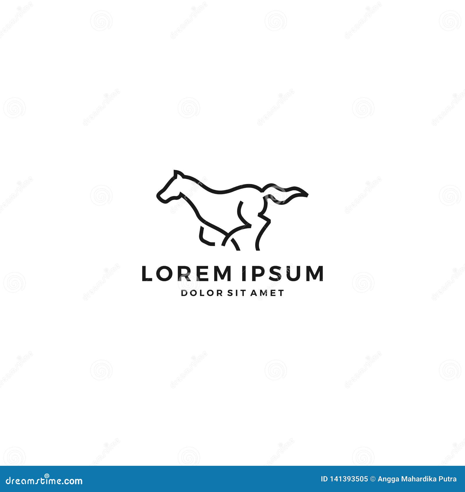 Running horse logo vector stock illustration. Illustration of race