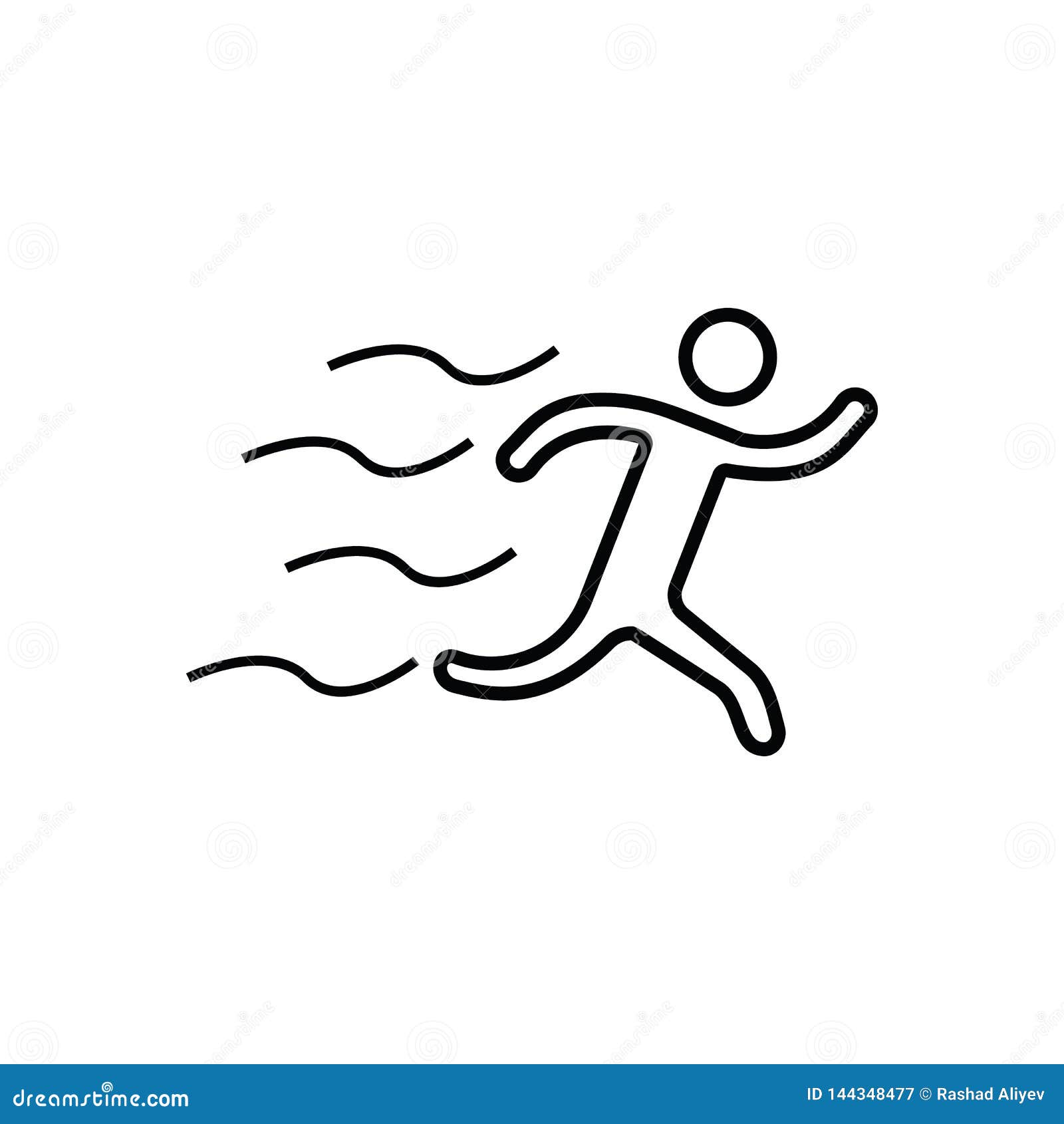 running icon.  of sport for mobile concept and web apps icon. outline, thin line icon for website  and development,