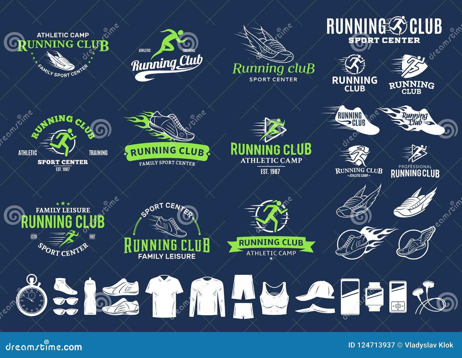 running logo, icons and  s