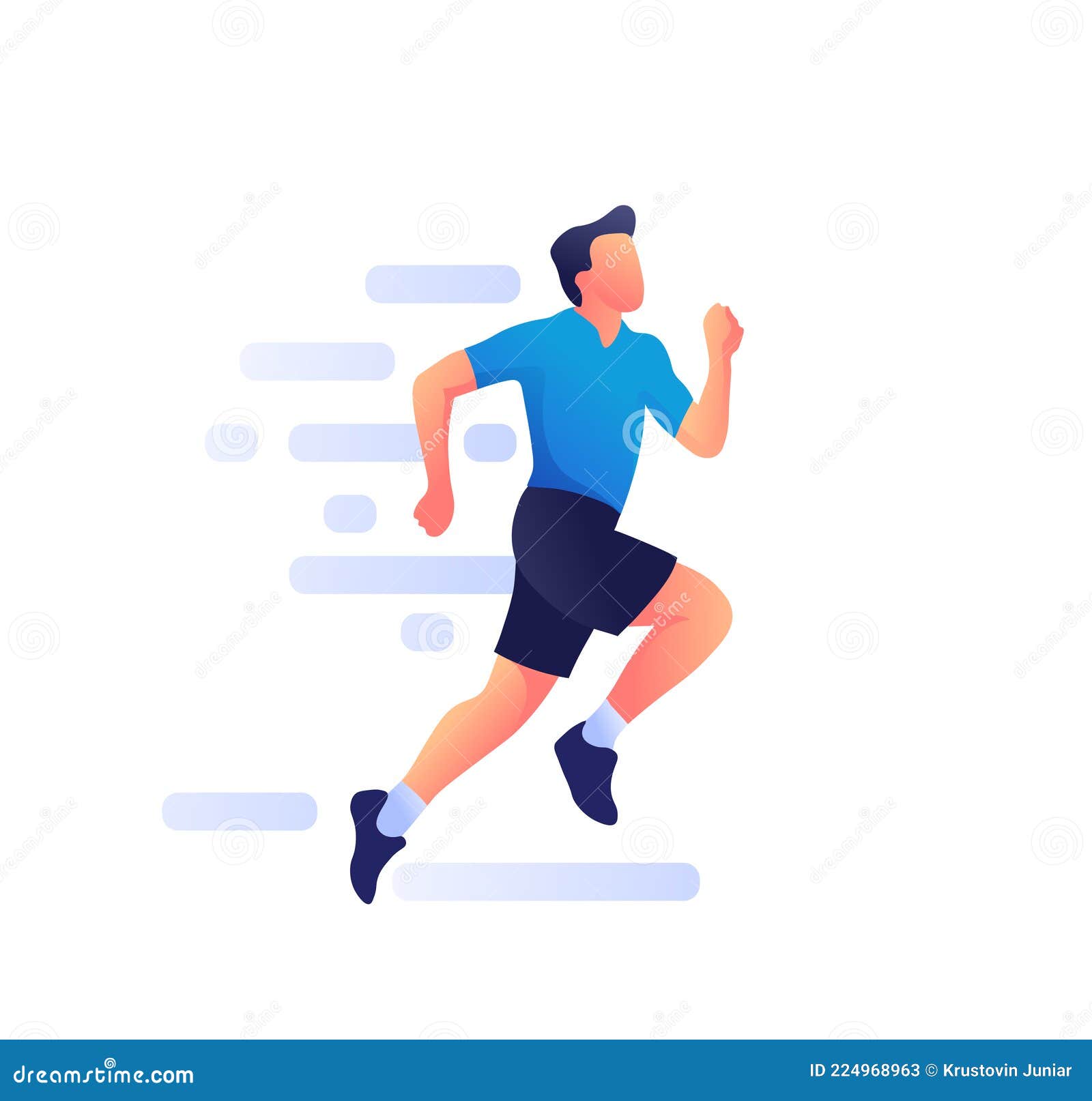 Running Man Cartoon Character Jogging Stock Vector - Illustration of  design, athlete: 224968963
