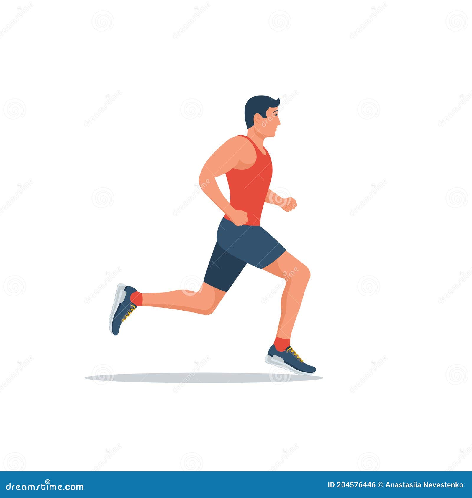 Running Man, Profile View Vector Stock Illustration - Illustration of ...