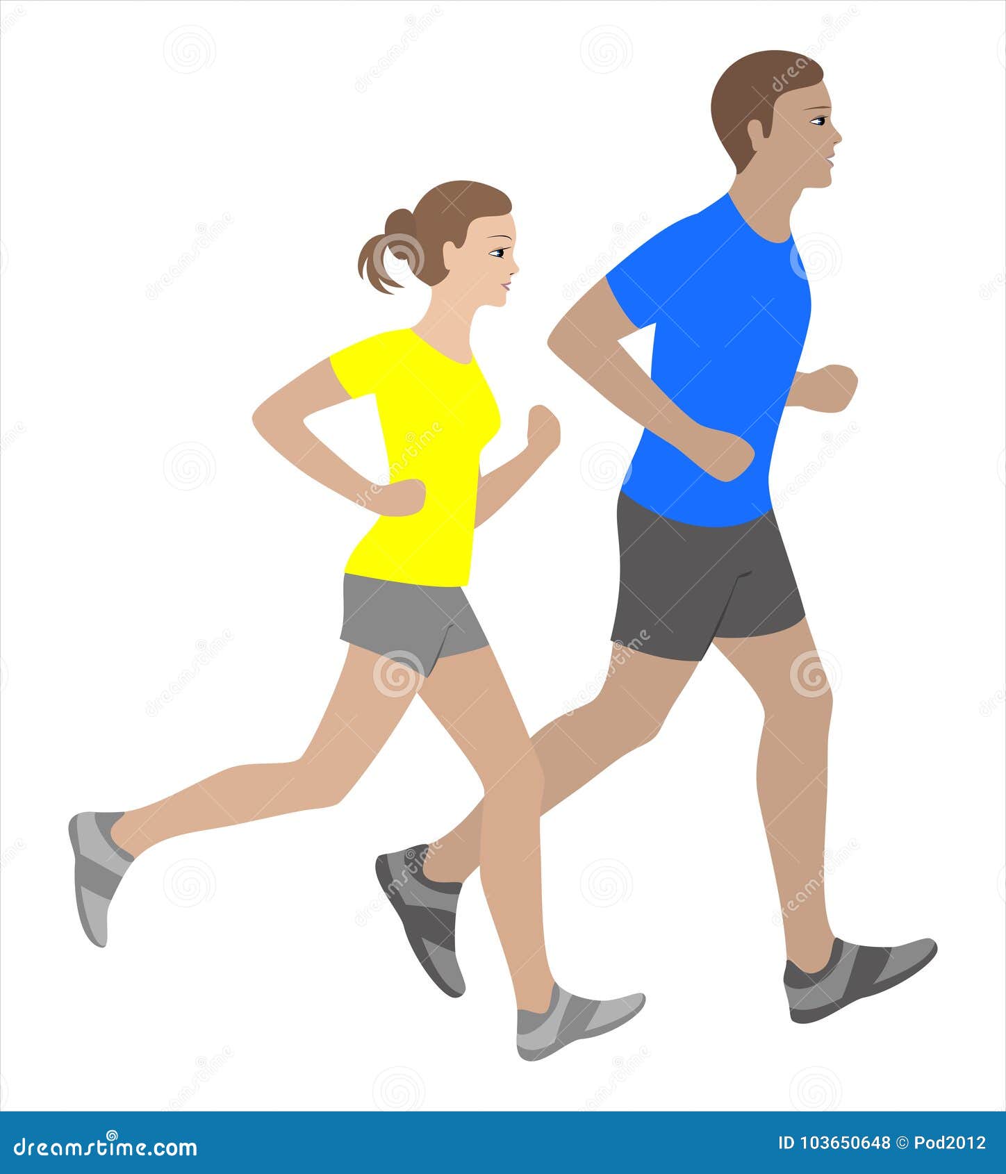 Running Man and Woman Isolated Vector Illustration. Stock Vector ...