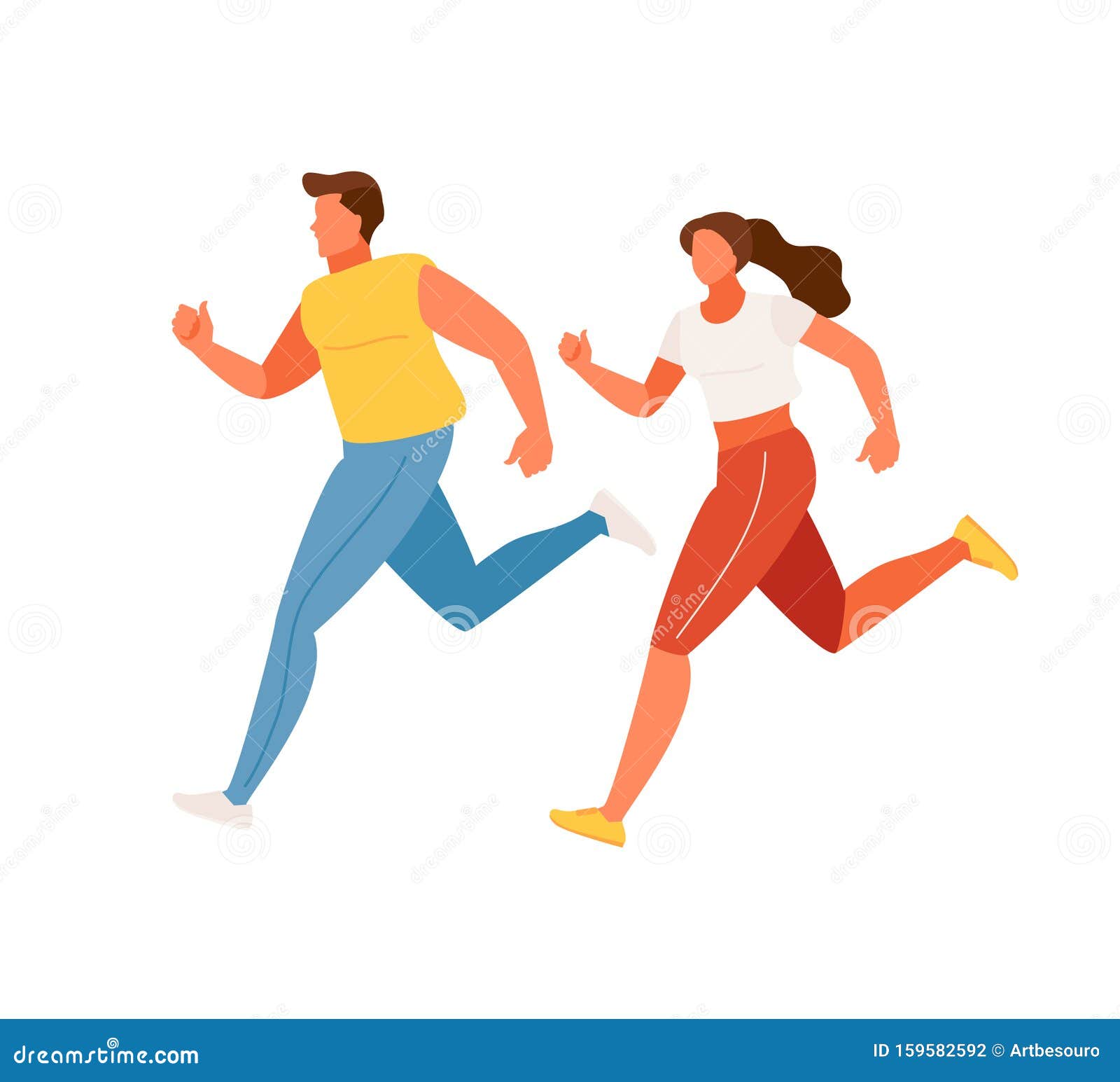 Running people vector stock vector. Illustration of jogging - 159582592