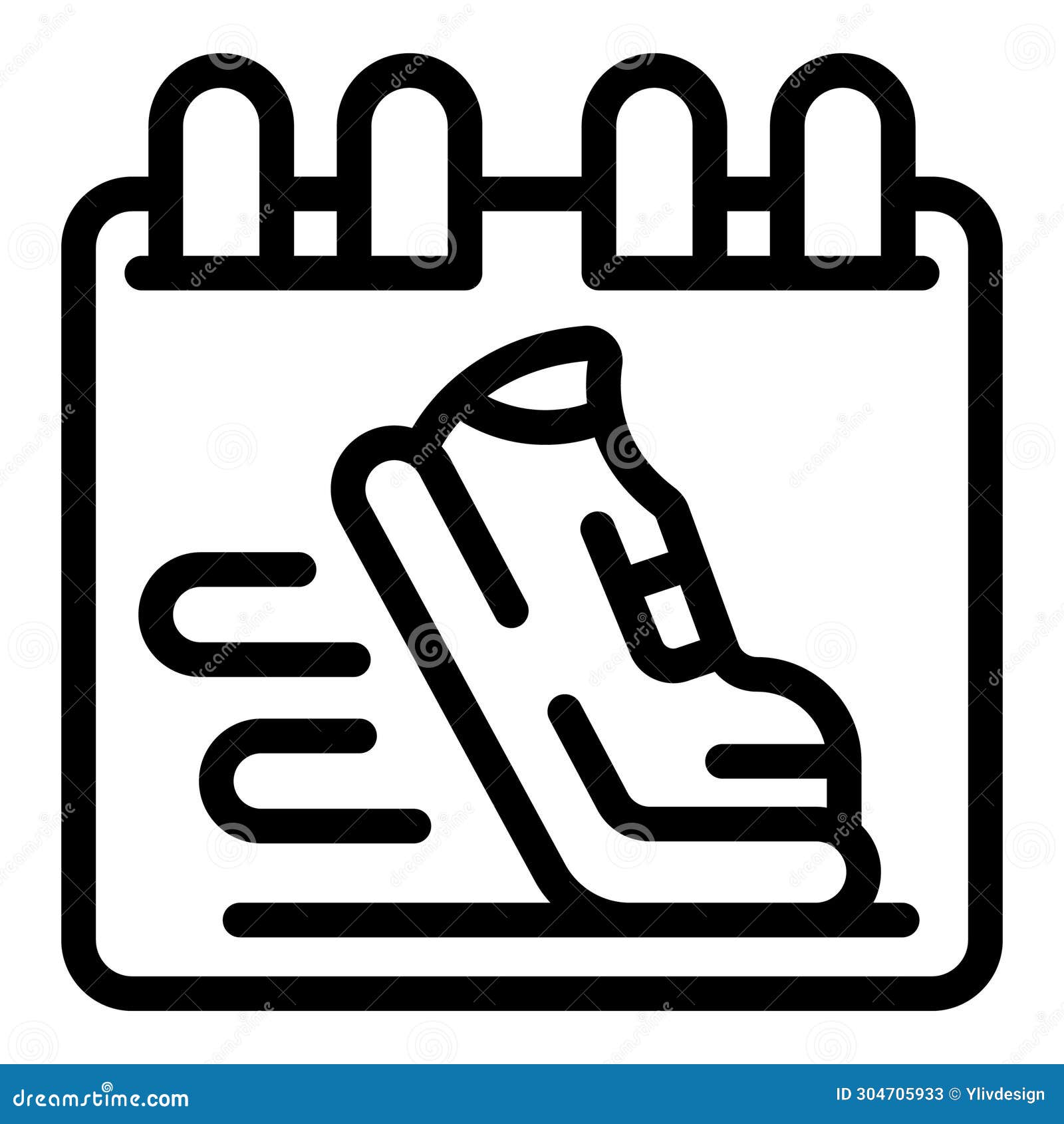 Running Marathon Calendar Date Icon Outline Vector. Male Walk Stock ...