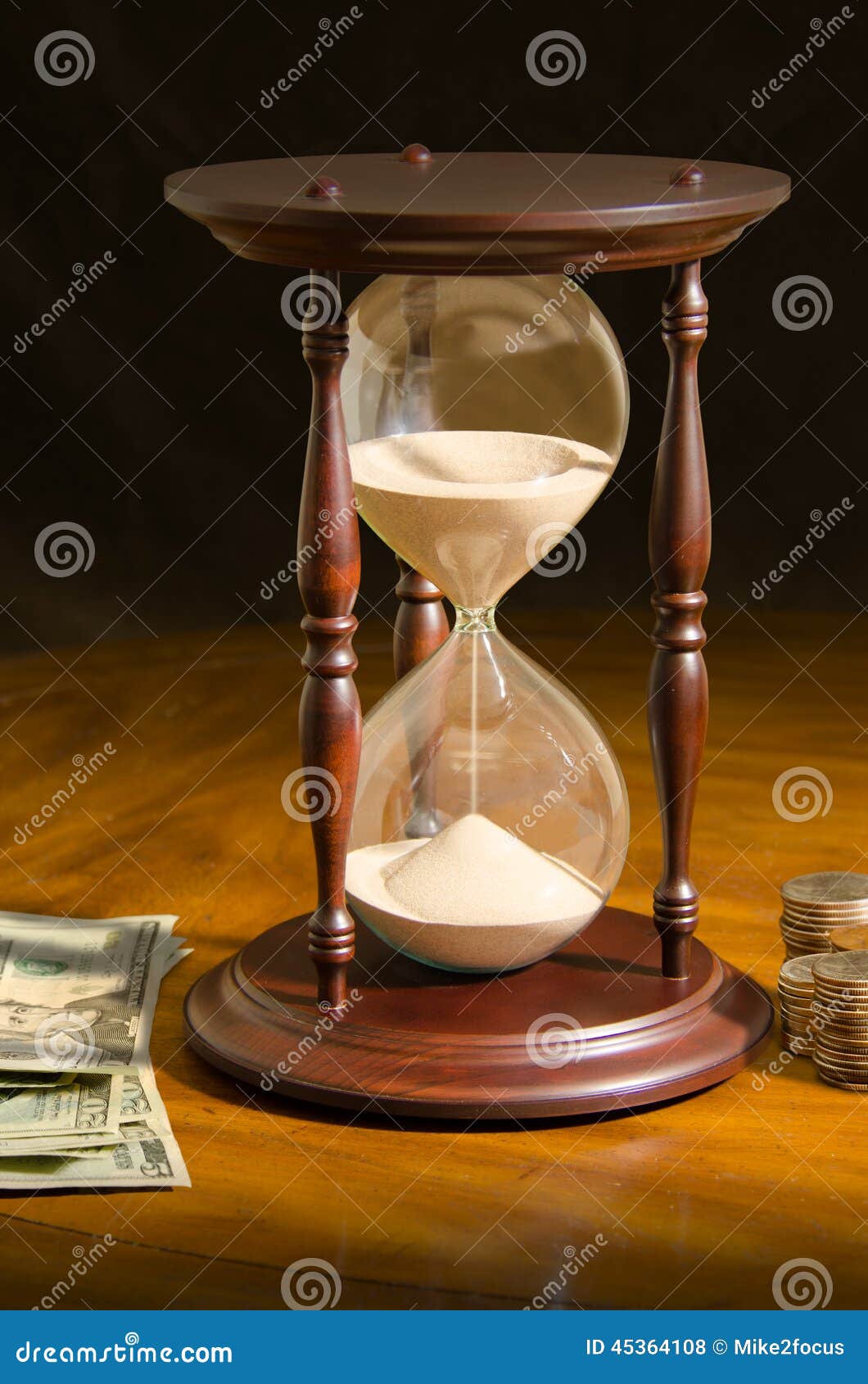 running out of time is money hour glass investment