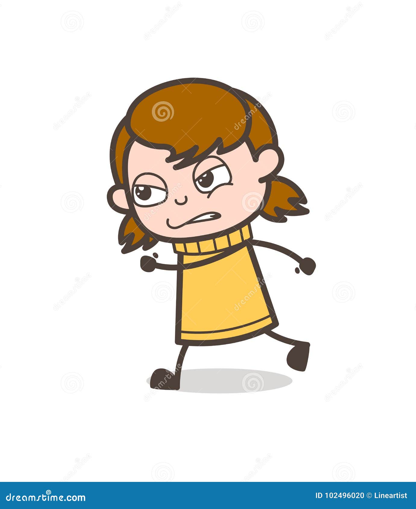 Running with Passion To Win - Cute Cartoon Girl Illustration Stock ...