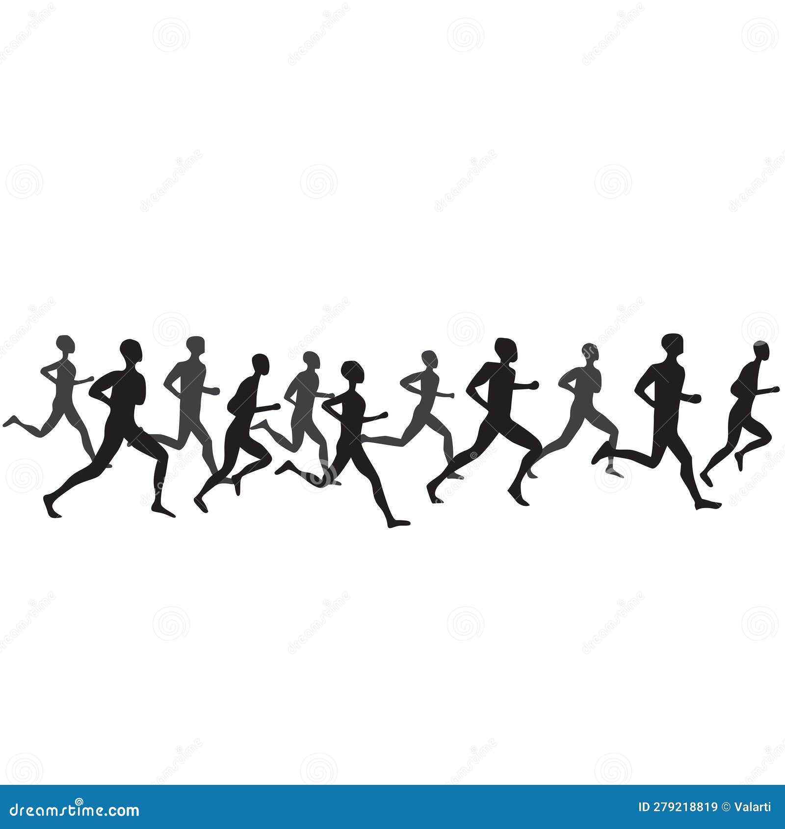 Running People Set of Silhouettes, Sport and Activity Background Vector ...