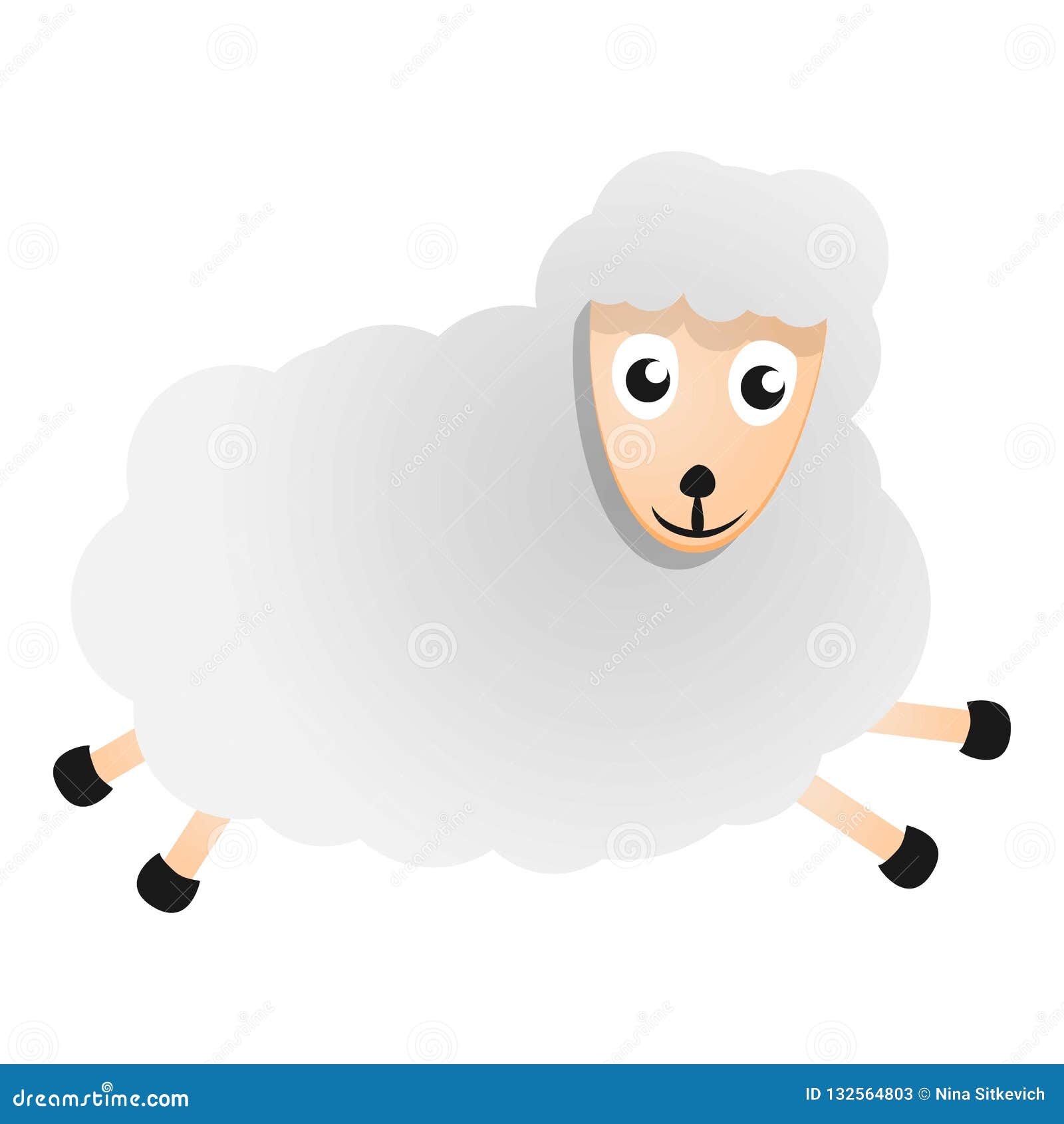 Running Sheep Icon, Cartoon Style Stock Vector - Illustration of icon,  happy: 132564803