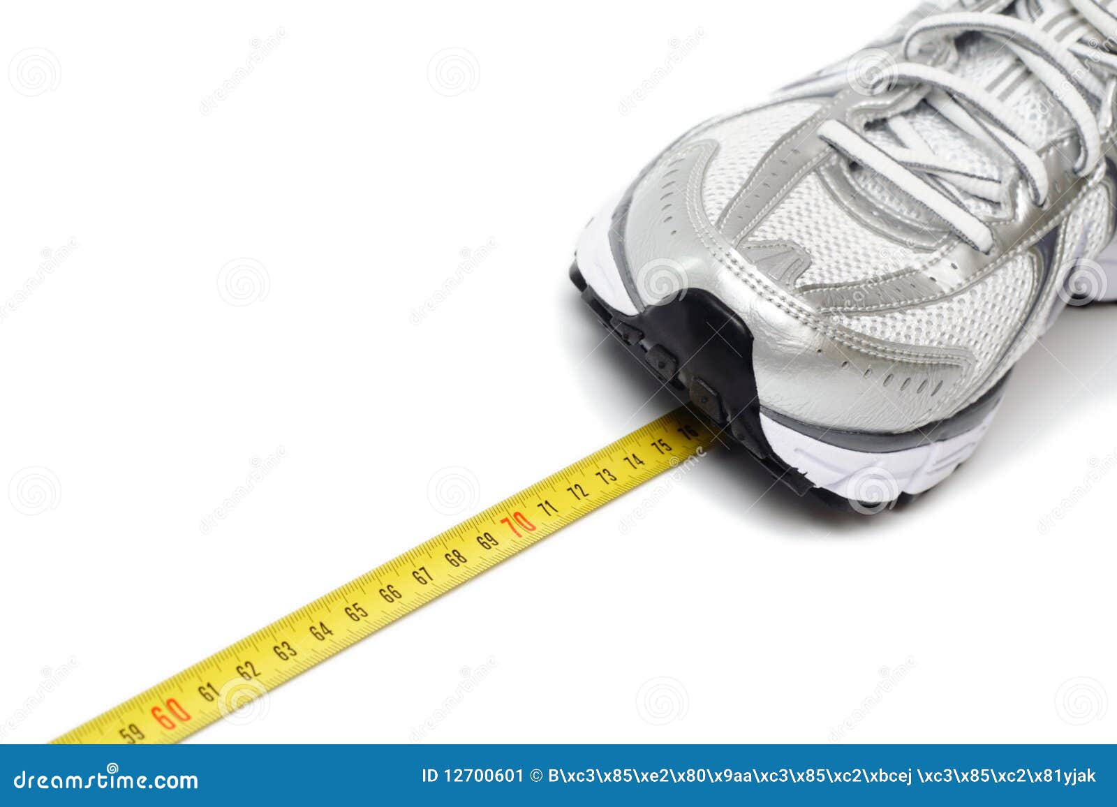 running shoe concept and centimeter