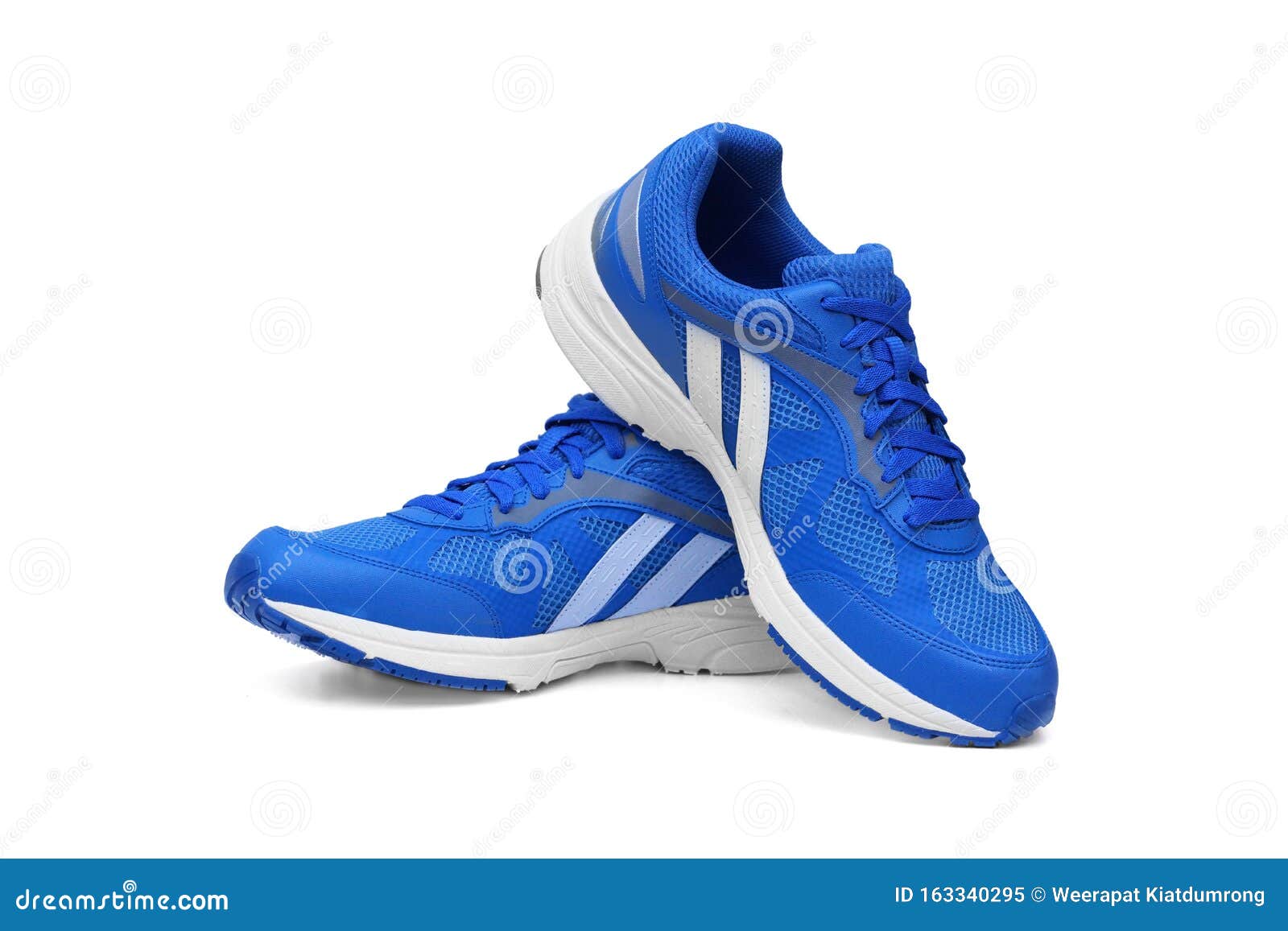 Running Shoes in Blue Color Stock Image - Image of shoe, clothing ...