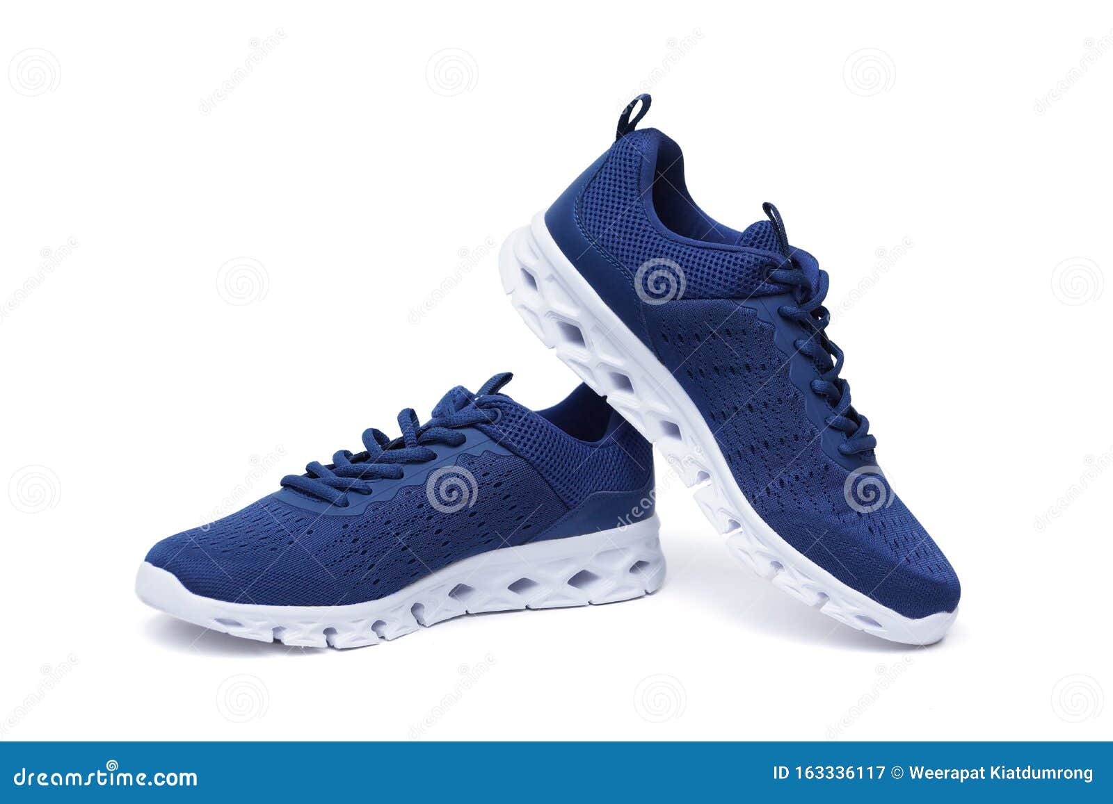 Running Shoes in Blue and White Color Stock Image - Image of isolated ...