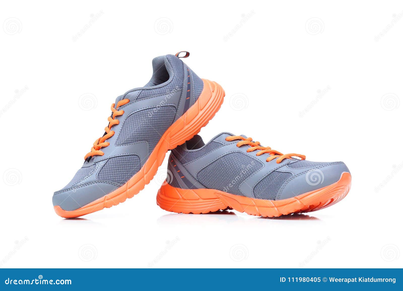 Running shoes stock image. Image of sneaker, orange - 111980405