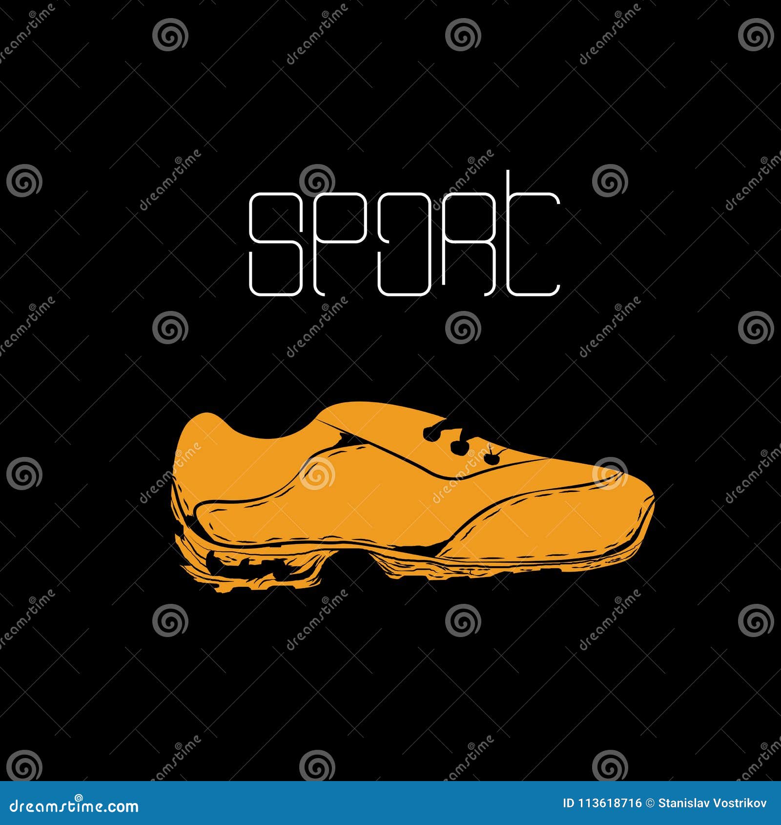 Running Shoes with Lettering Sport, EPS 10 Vector Stock Vector ...