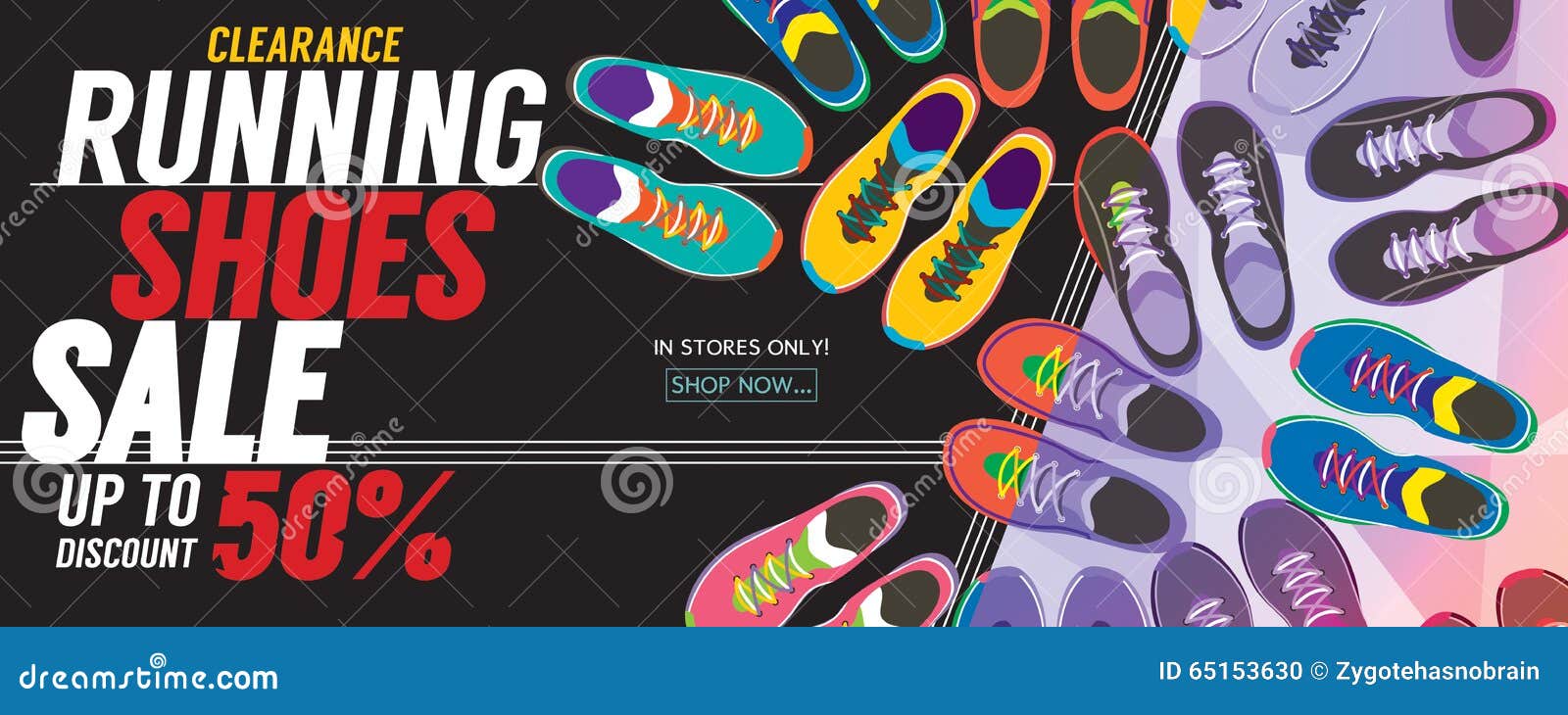Running Shoes Sale Stock Illustrations 