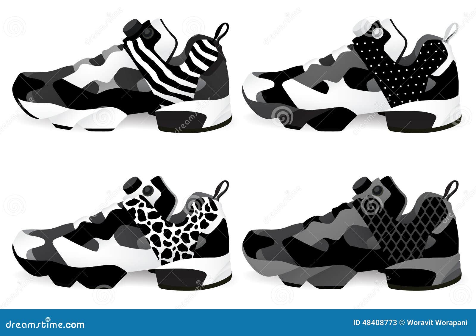 Running shoes - Sneakers stock vector. Illustration of white - 48408773