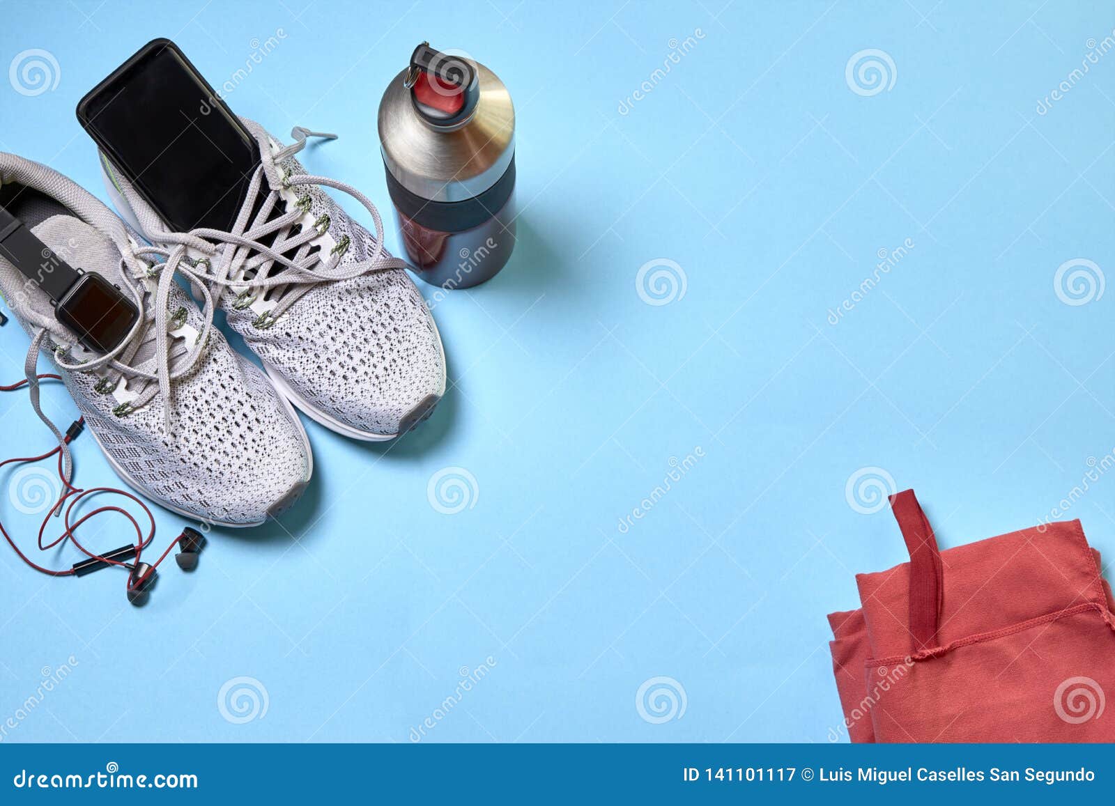 Running Shoes and Various Accessories Stock Image - Image of copy ...