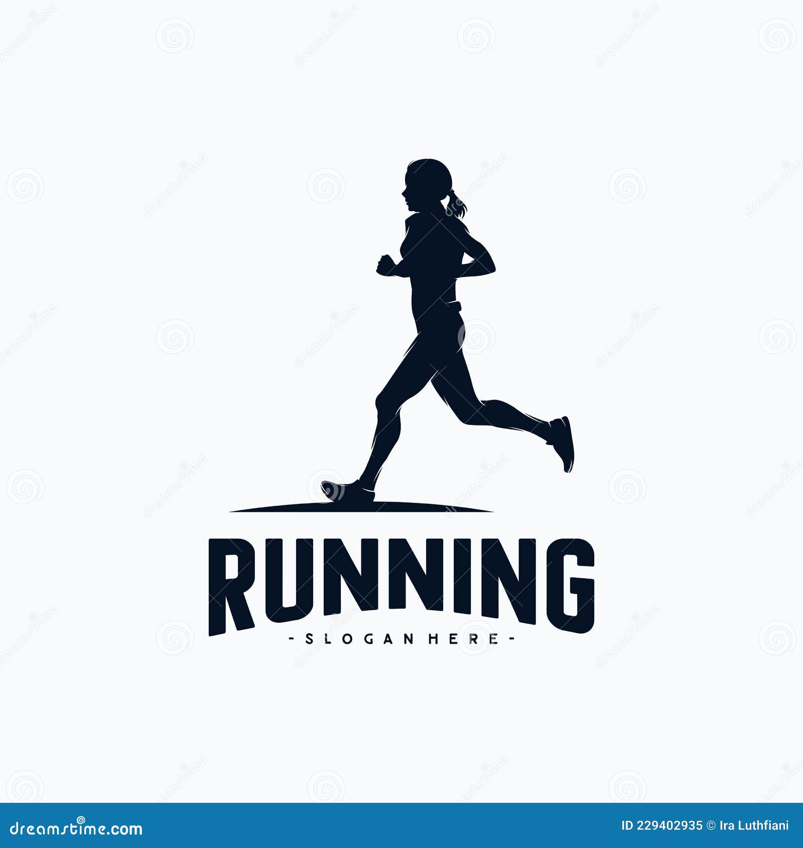 Running Silhouette Logo Design Vector Stock Vector - Illustration of ...