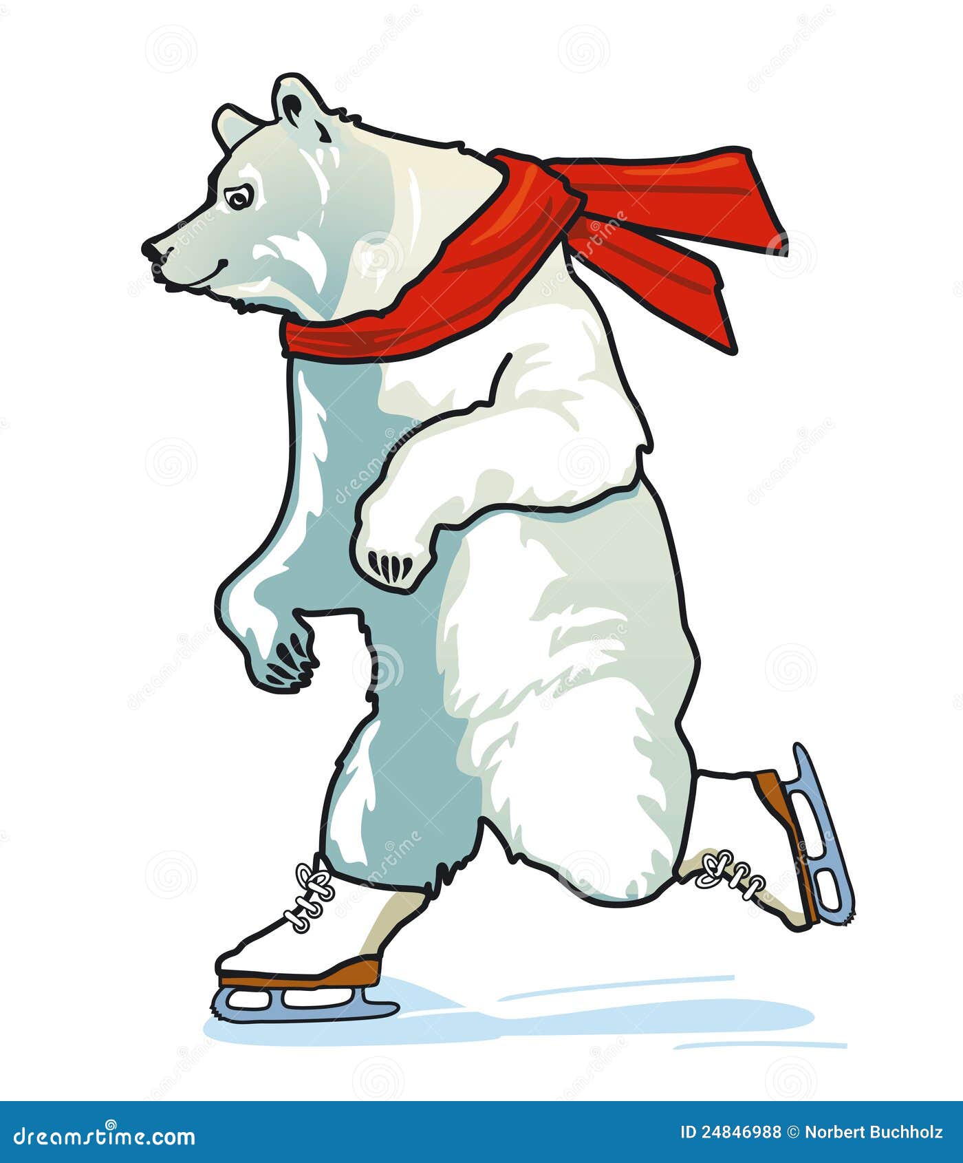 Ice Skating Bear Theme Image 1 Vector Illustration