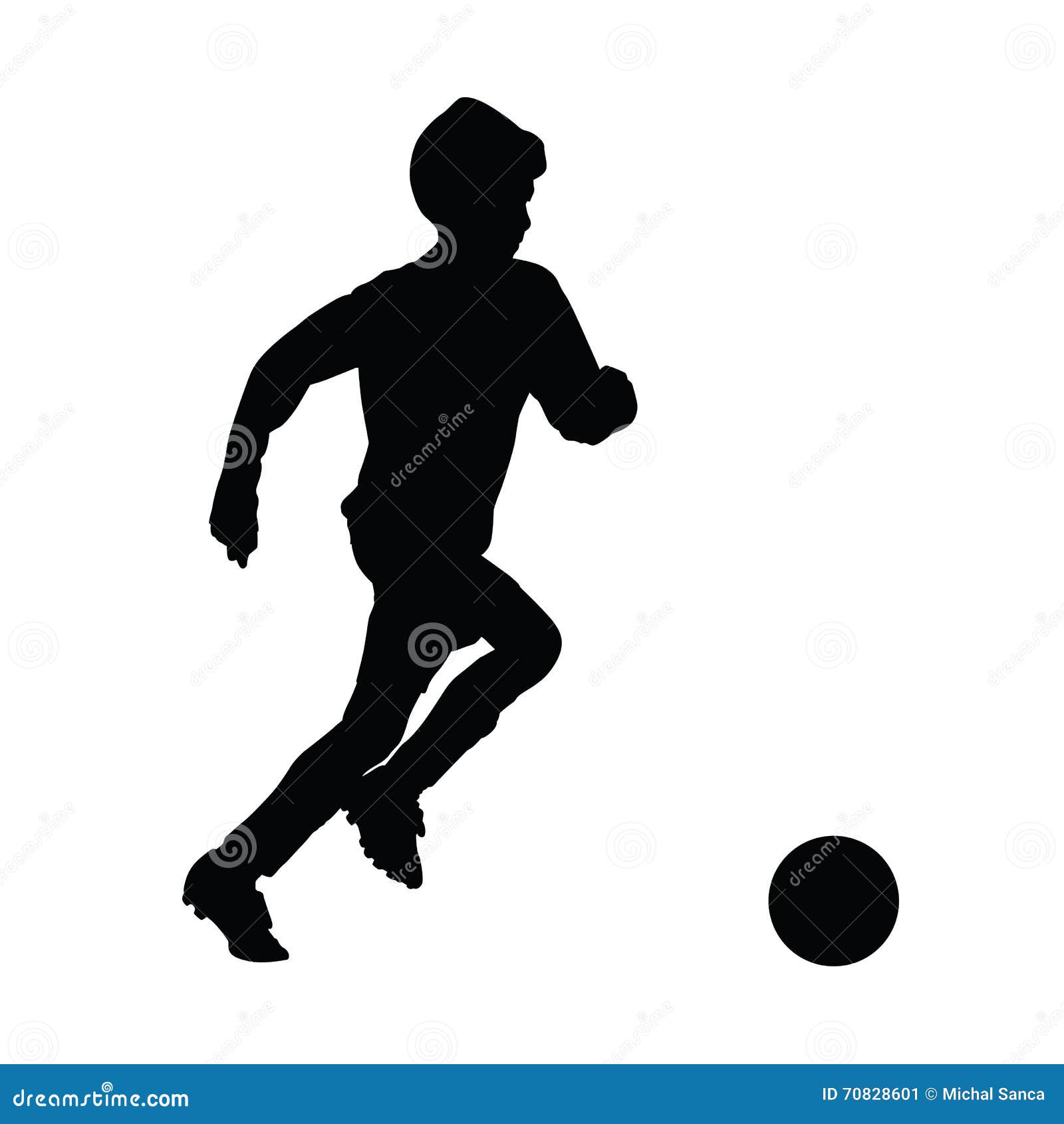 Download Running Soccer Player Vector Silhouette Stock Vector - Illustration of score, league: 70828601