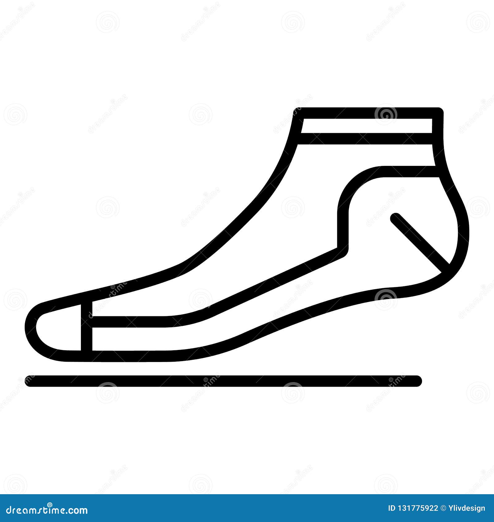 Running Sock Icon, Outline Style Stock Vector - Illustration of cloth ...