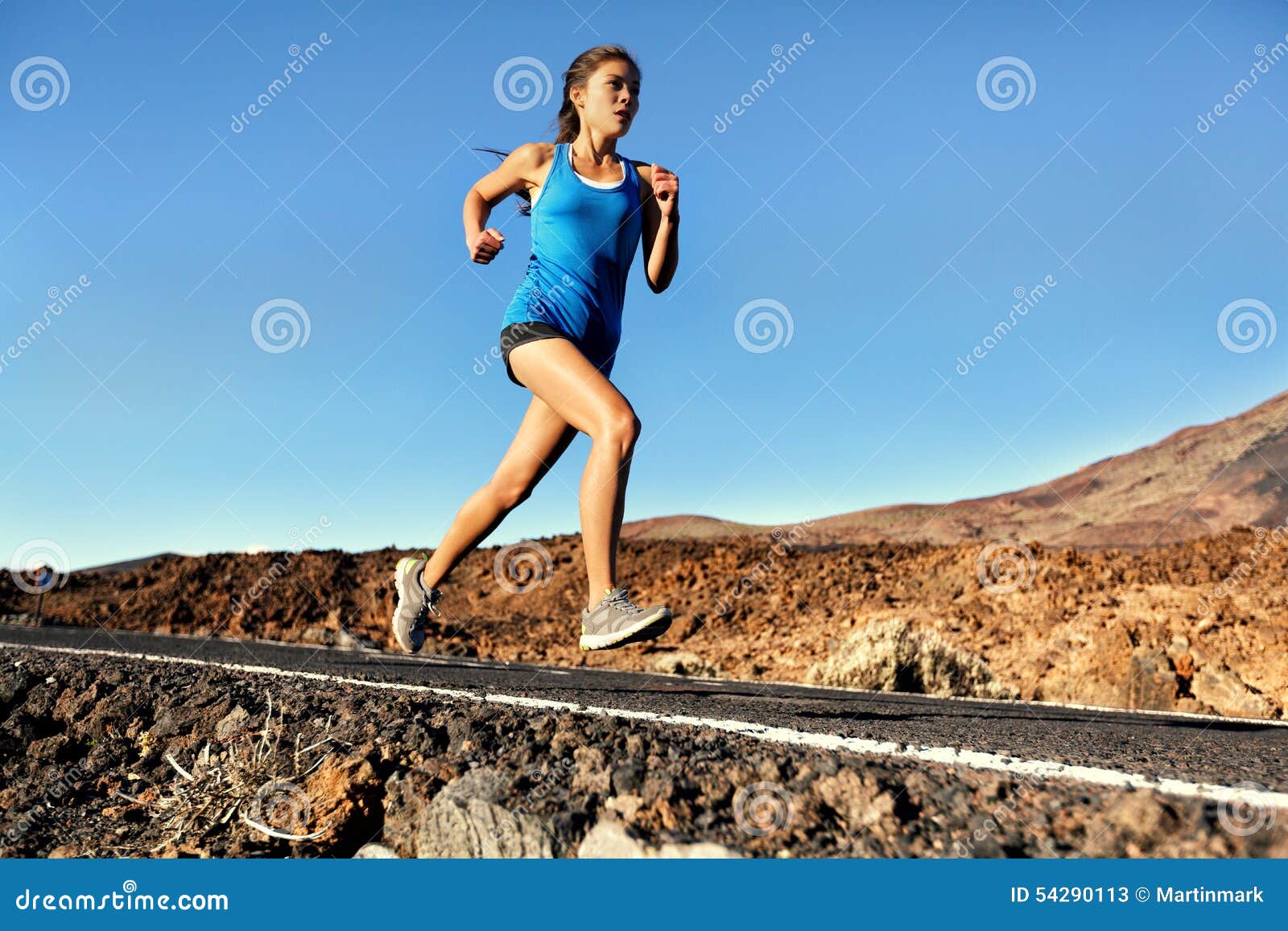 Running Sprinting Woman Female Runner Training Stock